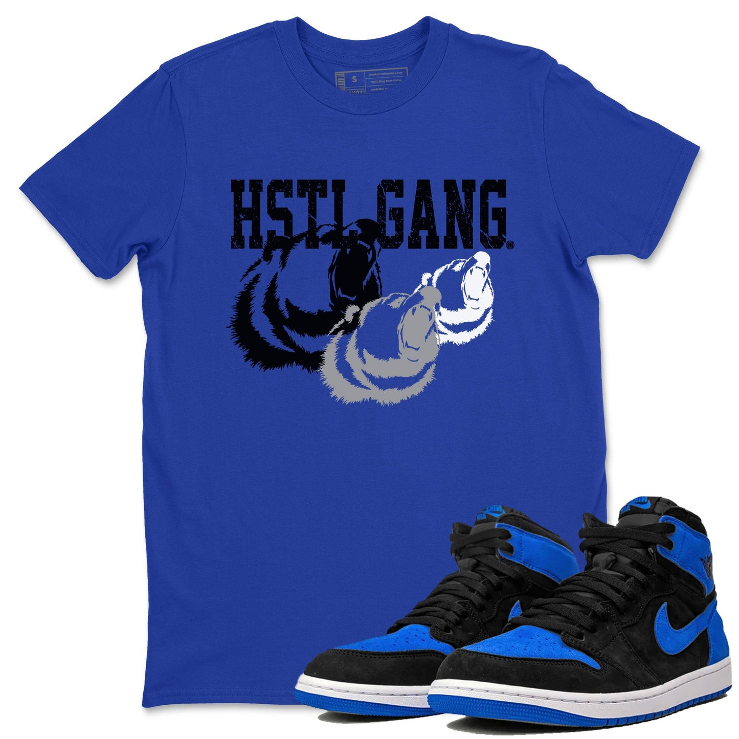 1s Royal Reimagined shirt to match jordans Hustle Gang sneaker tees Air Jordan 1 Royal Reimagined Drip Gear Zone Unisex Sneaker Tees and Sneaker Match T-Shirt Royal Blue 1 T-Shirt