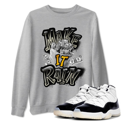 Air Jordan 11 Gratitude shirt to match jordans Make It Rain Money sneaker tees AJ11 Gratitude Drip Gear Zone unisex crew neck cotton Heather Grey 1 crew neck shirt