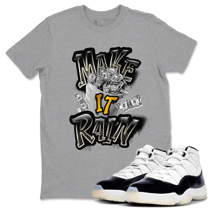 Air Jordan 11 Gratitude shirt to match jordans Make It Rain Money sneaker tees AJ11 Gratitude Drip Gear Zone unisex crew neck cotton Heather Grey 1 crew neck shirt