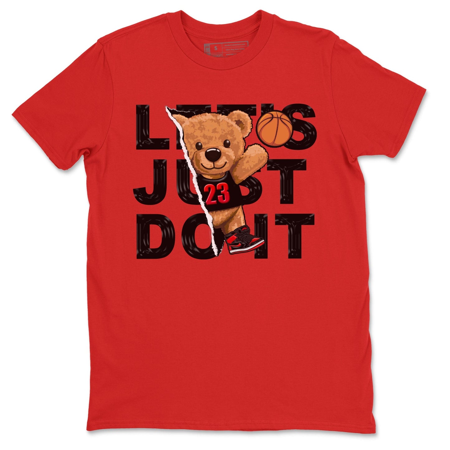Air Jordan 1 Satin Bred shirt to match jordans Rip Out Bear sneaker tees AJ1 Retro Satin Bred Drip Gear Zone Sneaker Matching Clothing Brand Unisex Sneaker Tee Red 2 T-Shirt