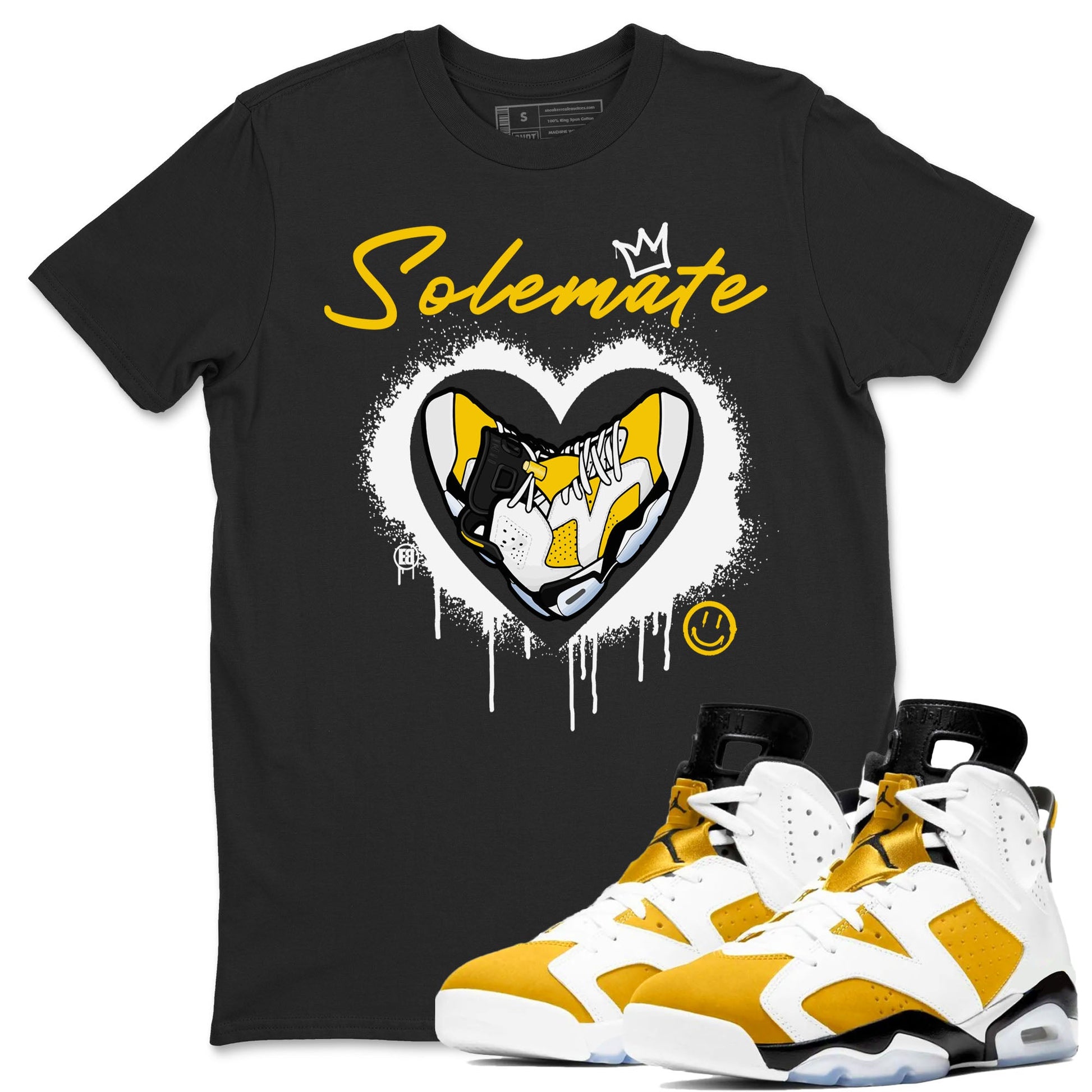 Solemate sneaker match tees to 6s Yellow Ochre street fashion brand for shirts to match Jordans Drip Gear Zone Air Jordan 6 Yellow Ochre unisex t-shirt Black 1 unisex shirt