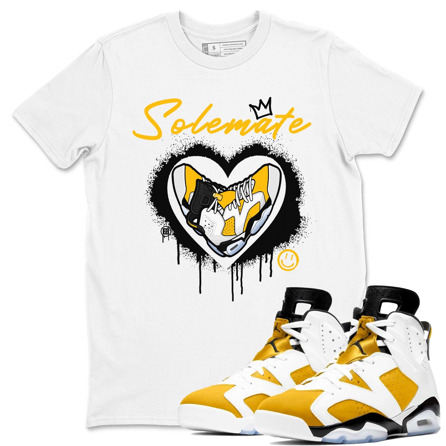 Solemate sneaker match tees to 6s Yellow Ochre street fashion brand for shirts to match Jordans Drip Gear Zone Air Jordan 6 Yellow Ochre unisex t-shirt White 1 unisex shirt