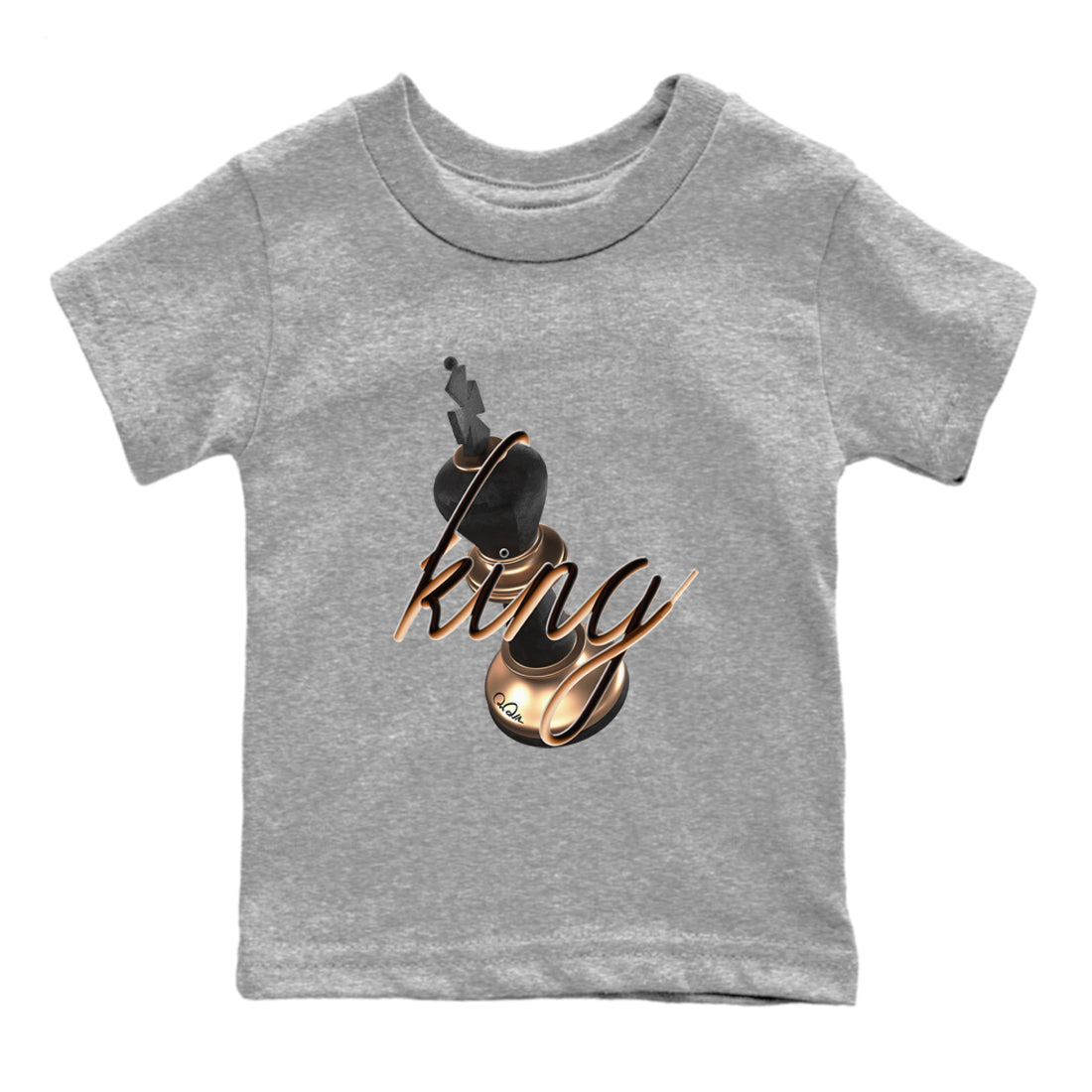 Foams One Metallic Copper shirts to match jordans 3D King sneaker match tees Air Foamposite One Metallic Copper match shoes to clothes Drip Gear Zone Youth Baby Heather Grey 2 tee
