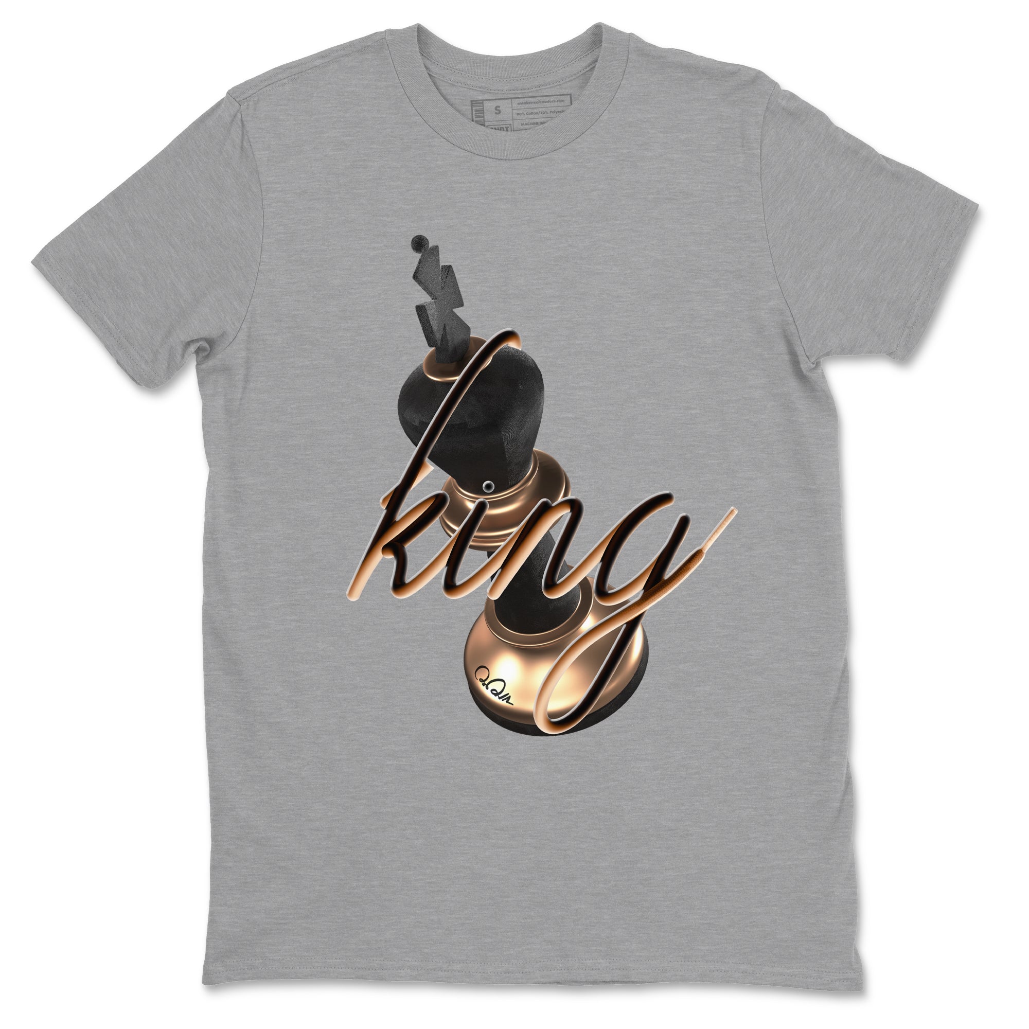 Foams One Metallic Copper shirts to match jordans 3D King sneaker match tees Air Foamposite One Metallic Copper match shoes to clothes Drip Gear Zone unisex cotton Heather Grey 2 shirts
