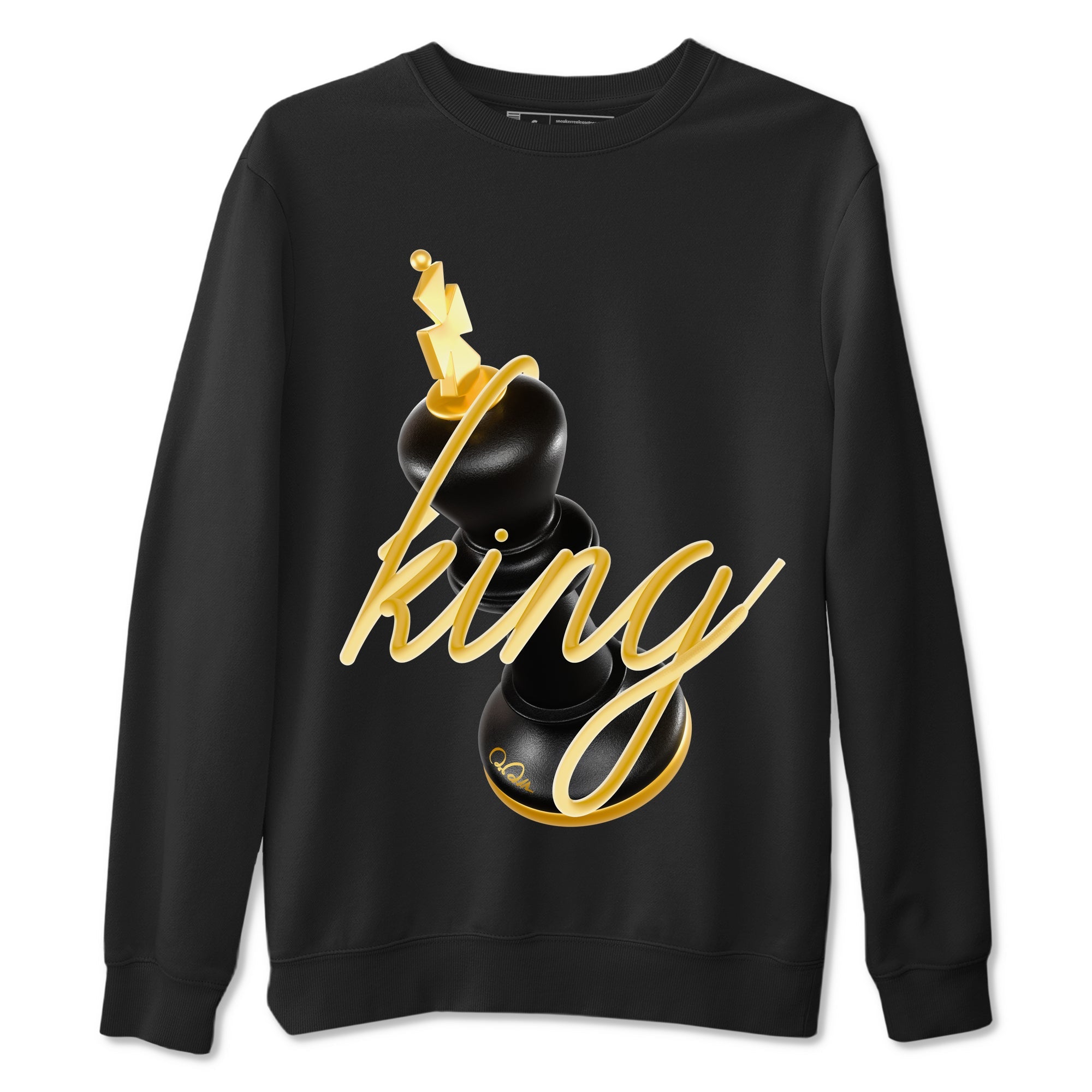 1s Black Metallic Gold shirts to match jordans 3D King sneaker match tees Air Jordan 1 Black Metallic Gold Drip Gear Zone streetwear brand Black 2 unisex cotton tee