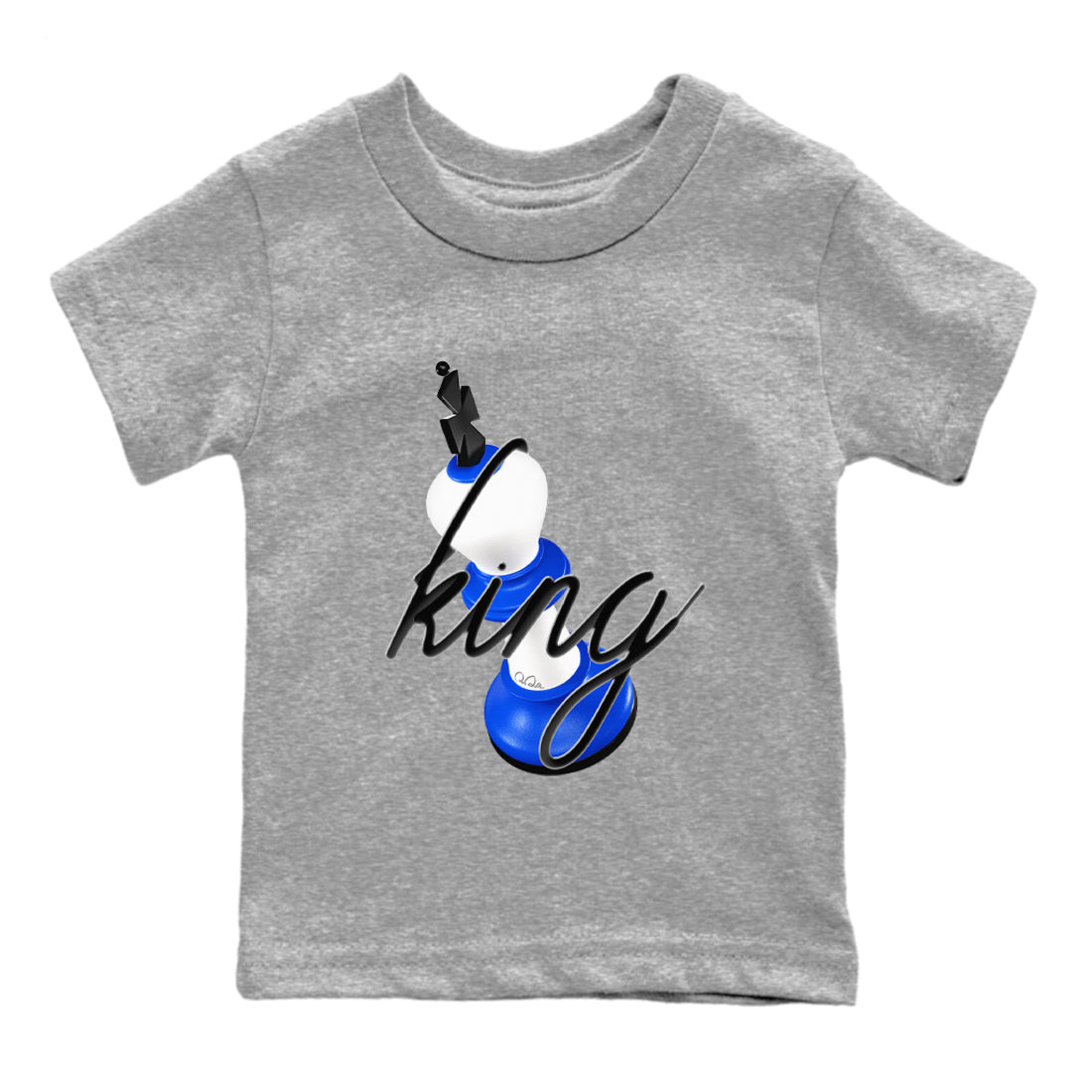 AJ1 Game Royal shirt to match jordans 3D King sneaker tees Air Jordan 1 Game Royal Drip Gear Zone baby toddler Heather Grey 2 cotton Shirt