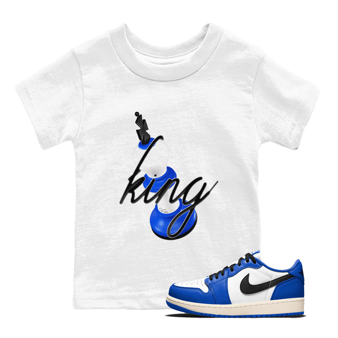 AJ1 Game Royal shirt to match jordans 3D King sneaker tees Air Jordan 1 Game Royal Drip Gear Zone baby toddler White 1 cotton Shirt