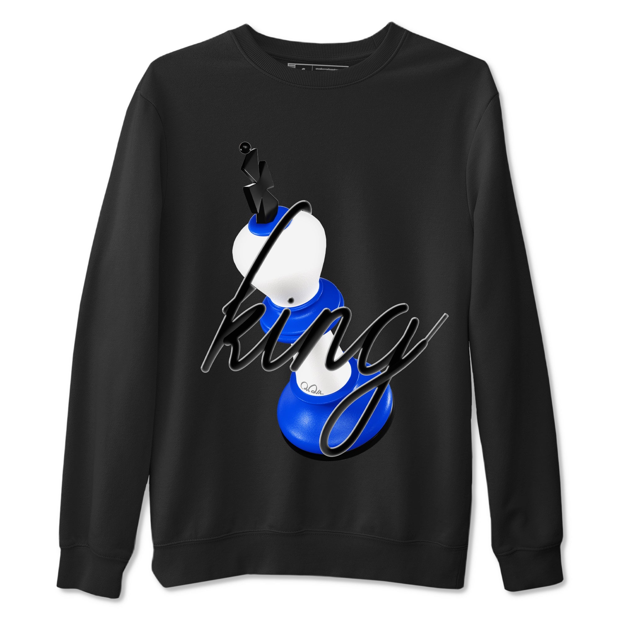 AJ1 Game Royal shirt to match jordans 3D King sneaker tees Air Jordan 1 Game Royal Drip Gear Zone unisex cotton Black 2 crew neck shirt