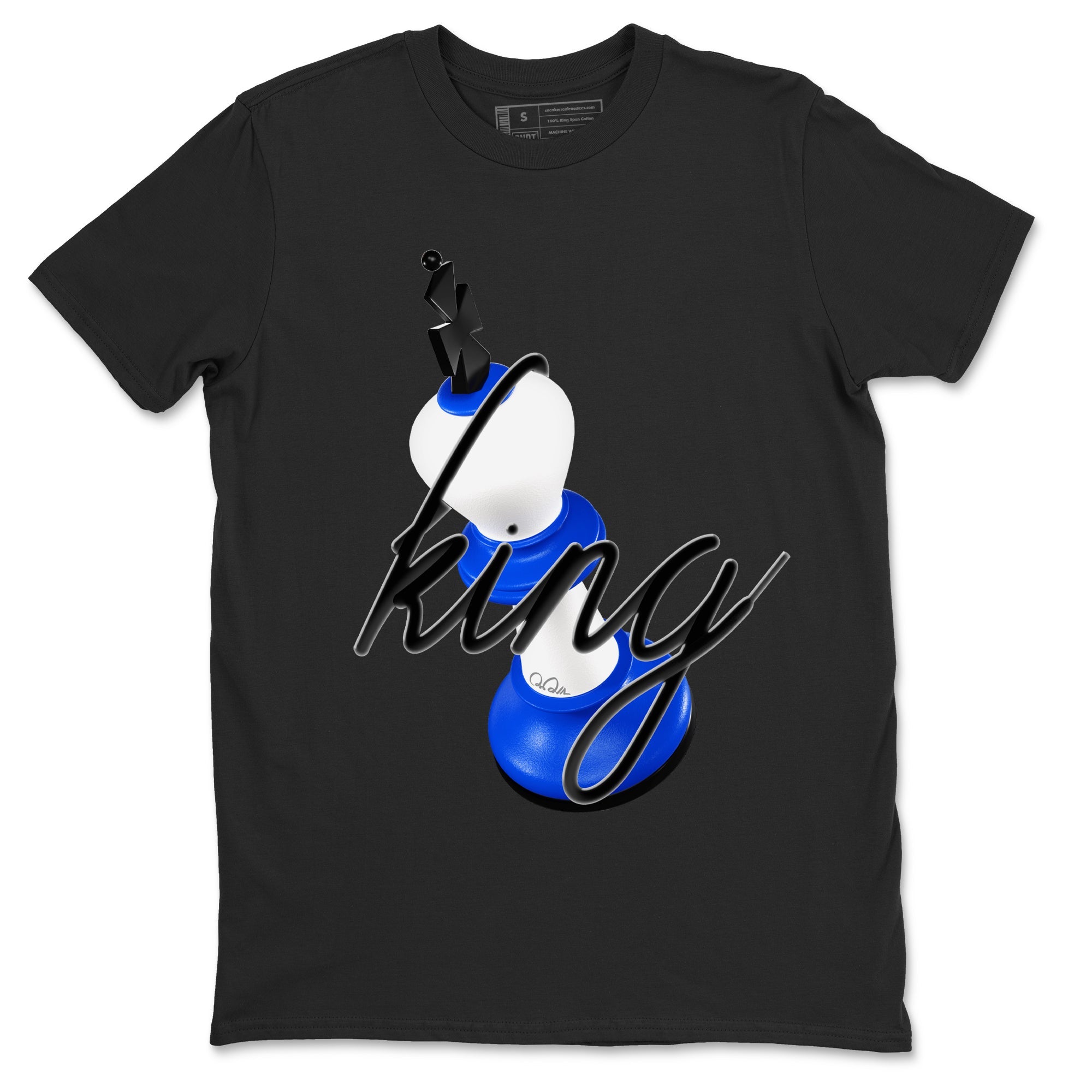 AJ1 Game Royal shirt to match jordans 3D King sneaker tees Air Jordan 1 Game Royal Drip Gear Zone unisex cotton Black 2 crew neck shirt