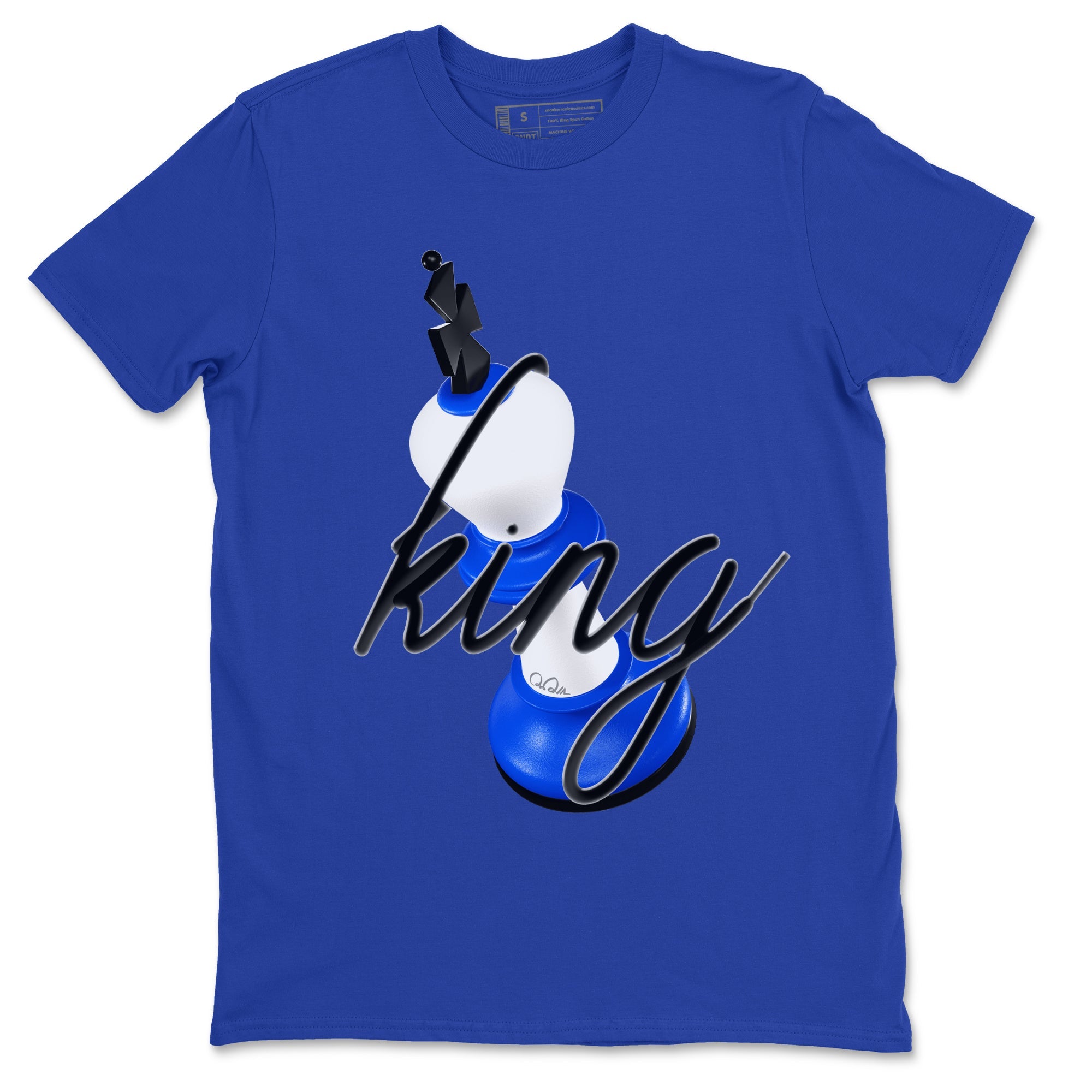 AJ1 Game Royal shirt to match jordans 3D King sneaker tees Air Jordan 1 Game Royal Drip Gear Zone unisex cotton Royal Blue 2 crew neck shirt