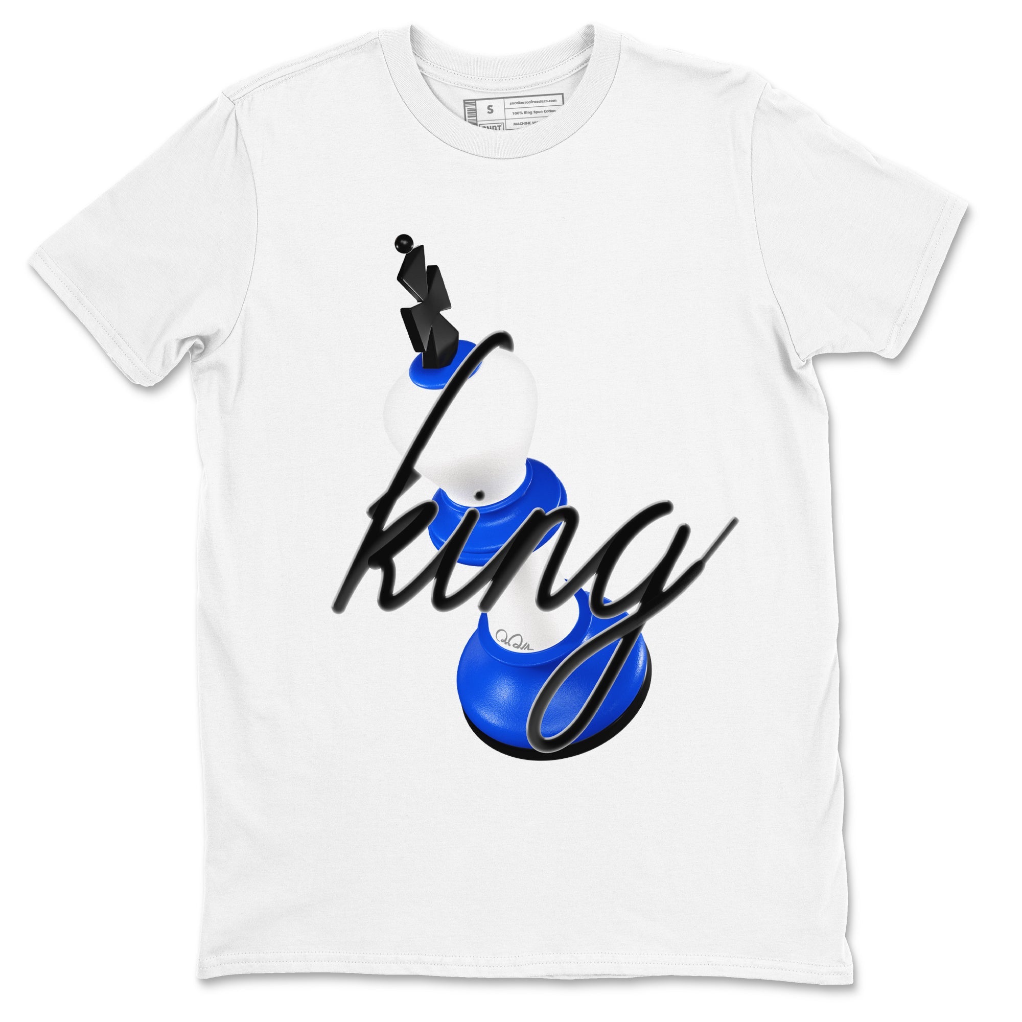 AJ1 Game Royal shirt to match jordans 3D King sneaker tees Air Jordan 1 Game Royal Drip Gear Zone unisex cotton White 2 crew neck shirt