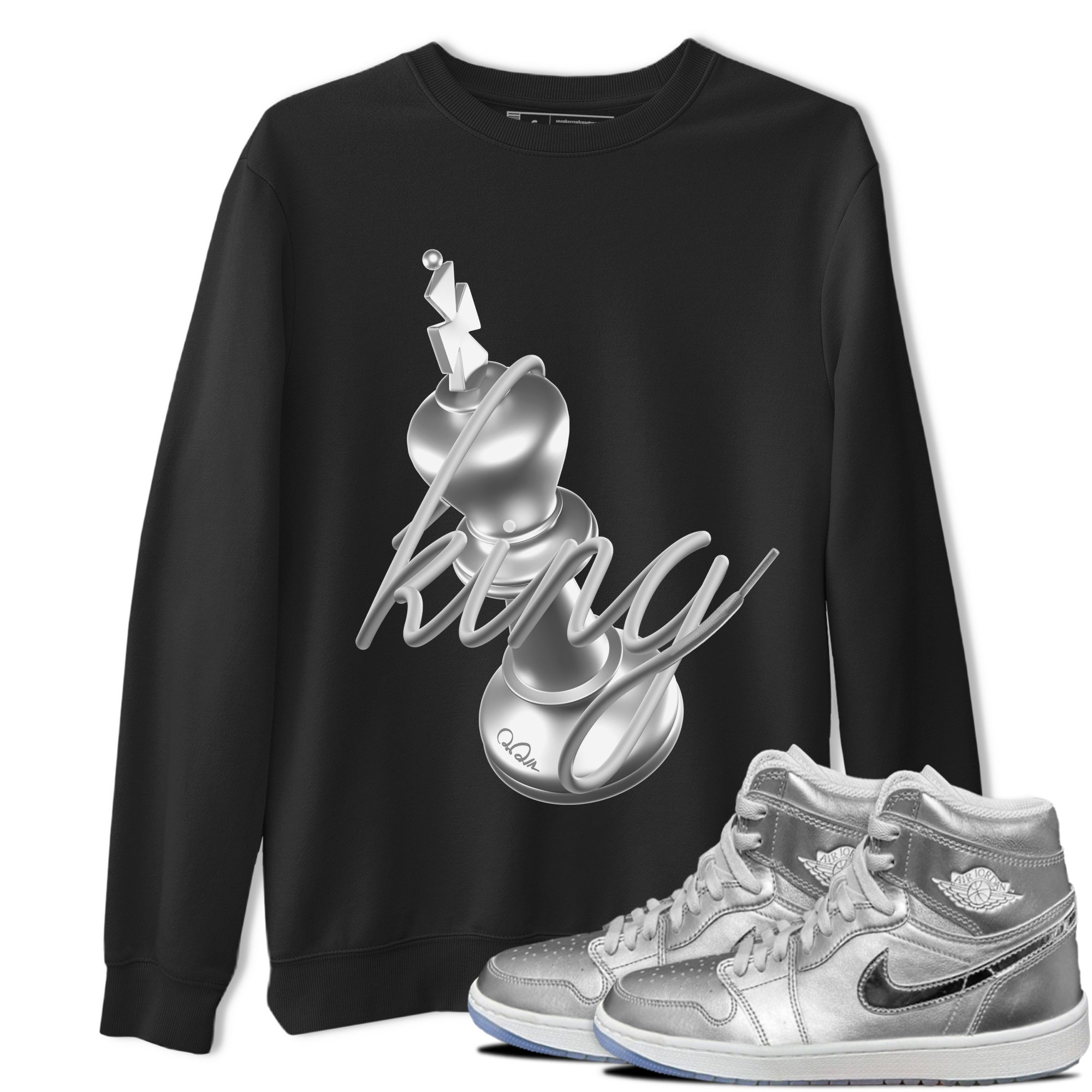 Air Jordan 1 Gift Giving shirt to match jordans 3D King sneaker tees  Metal tees AJ1 Gift Giving Drip Gear Zone Unisex Black 1 T-Shirt