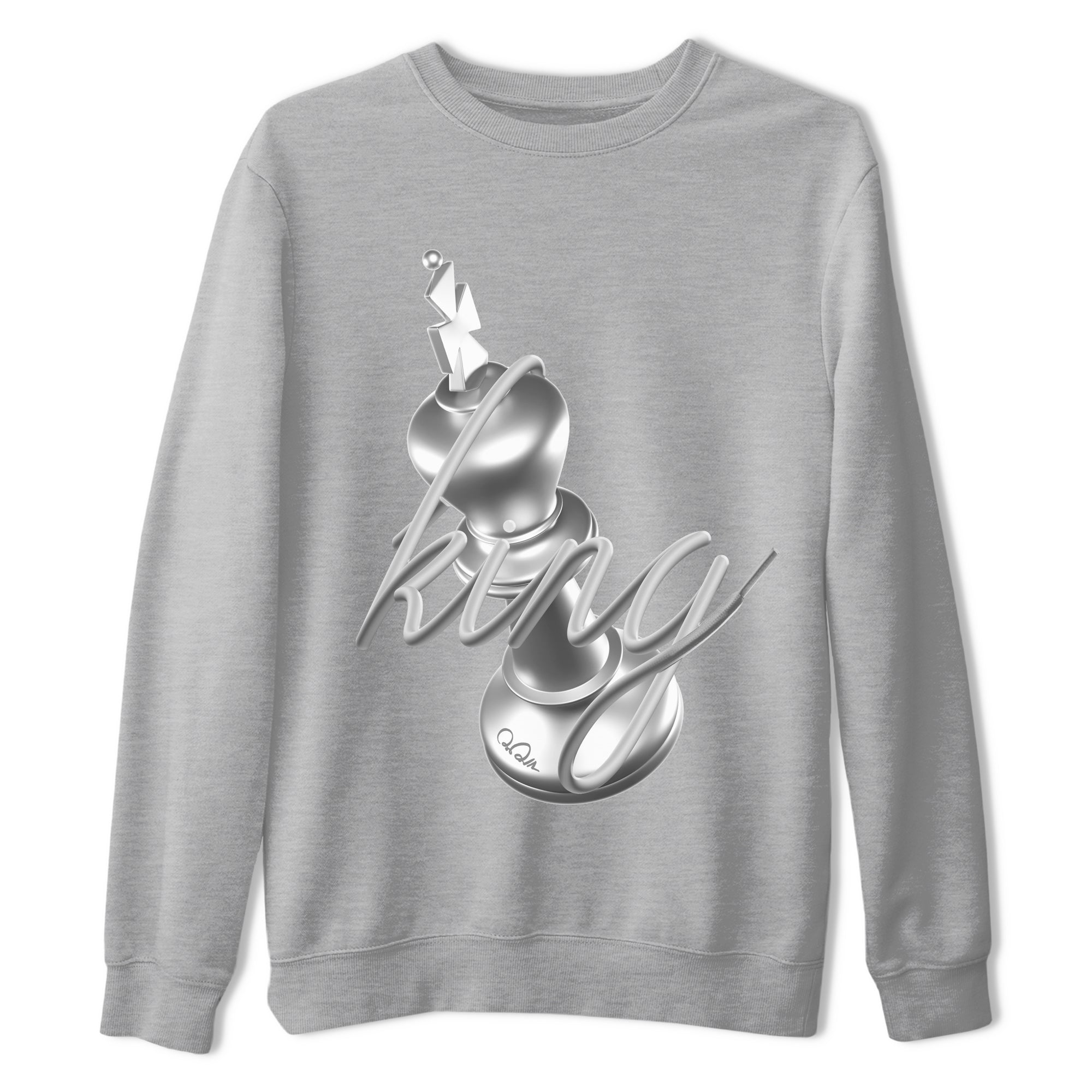Air Jordan 1 Gift Giving shirt to match jordans 3D King sneaker tees  Metal tees AJ1 Gift Giving Drip Gear Zone Unisex Heather Grey 2 T-Shirt