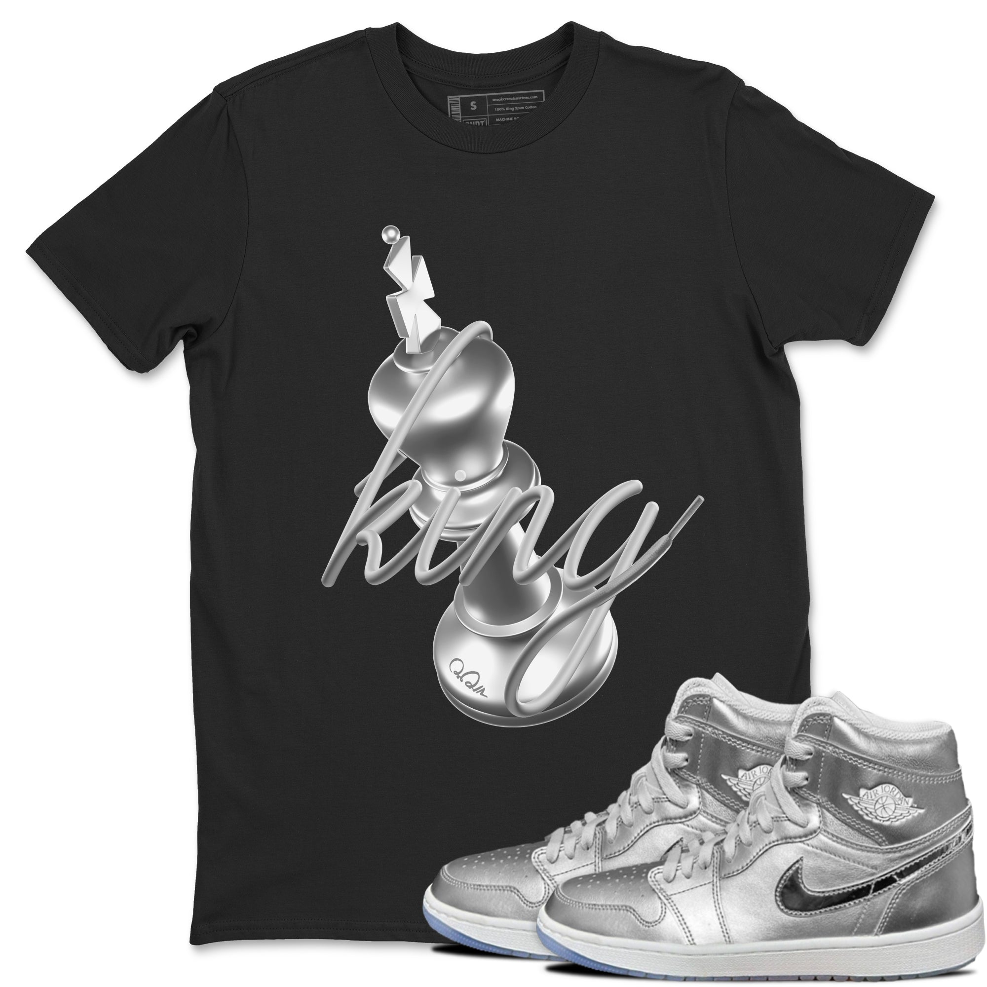 Air Jordan 1 Gift Giving shirt to match jordans 3D King sneaker tees  Metal tees AJ1 Gift Giving Drip Gear Zone Unisex Black 1 T-Shirt