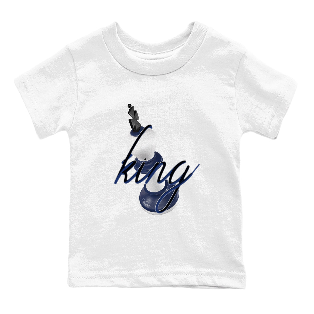1s Midnight Navy shirts to match jordans 3D King sneaker match tees Air Jordan 1 Midnight Navy match shoes to clothes Drip Gear Zone Youth Baby White 2 tee