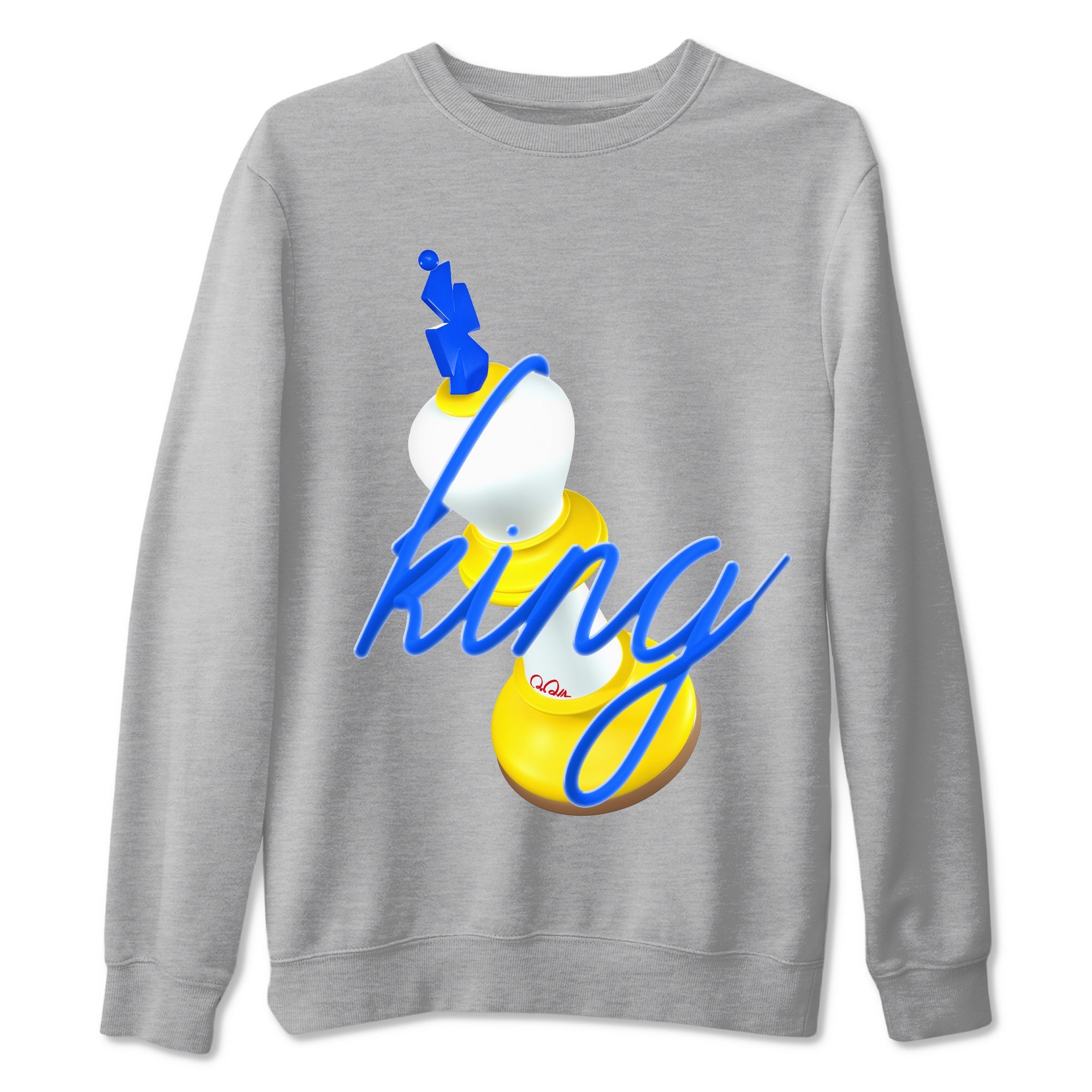 1s Travis Scott Canary shirt to match jordans 3D King sneaker tees Air Jordan 1 Travis Scott Canary Drip Gear Zone unisex cotton Heather Grey 2 crew neck shirt