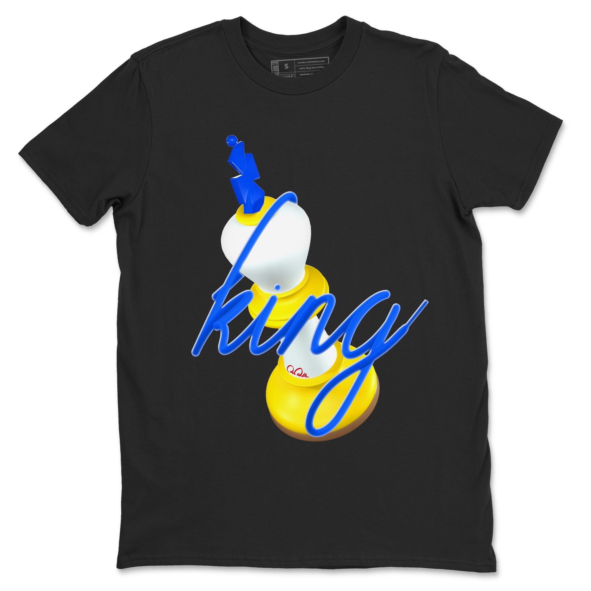 1s Travis Scott Canary shirt to match jordans 3D King sneaker tees Air Jordan 1 Travis Scott Canary Drip Gear Zone unisex cotton Black 2 crew neck shirt