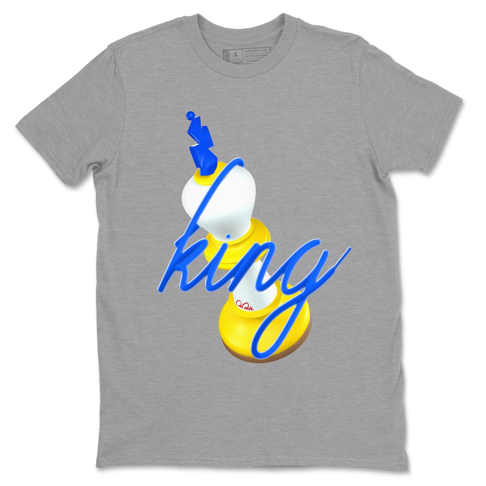 1s Travis Scott Canary shirt to match jordans 3D King sneaker tees Air Jordan 1 Travis Scott Canary Drip Gear Zone unisex cotton Heather Grey 2 crew neck shirt