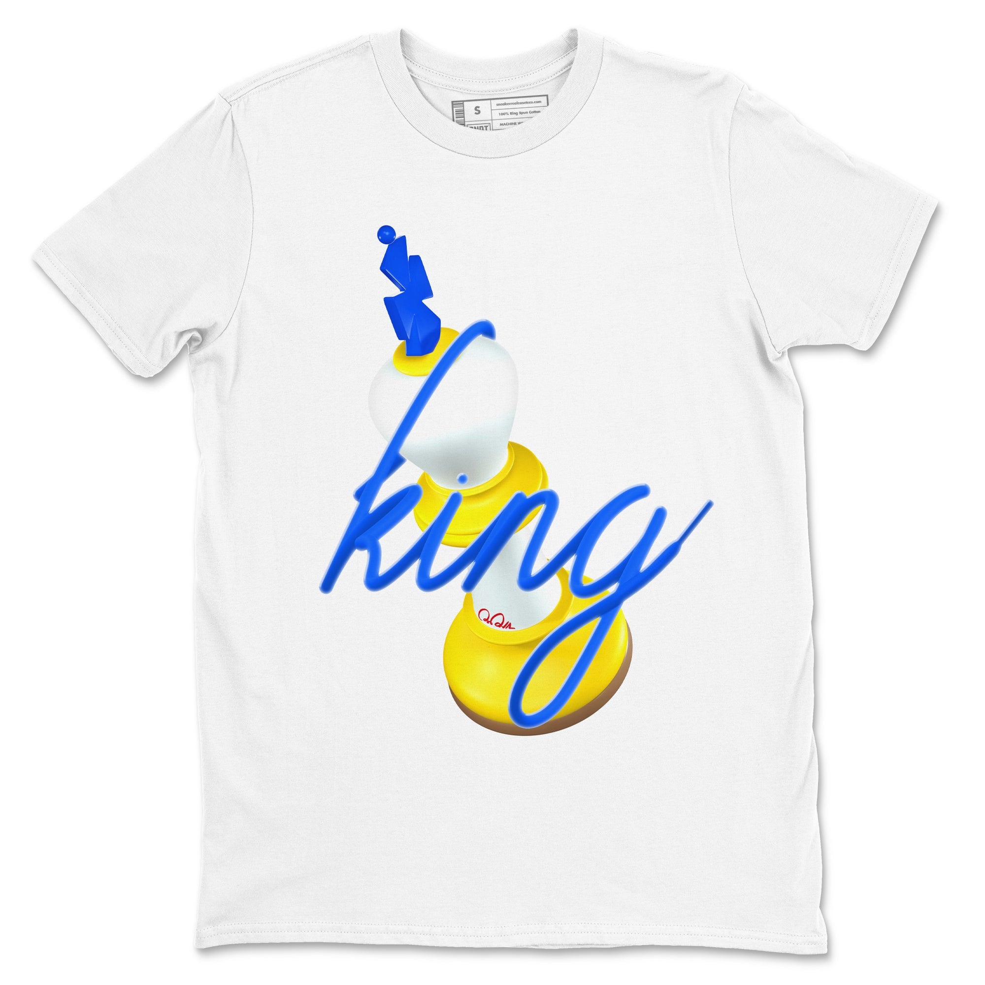 1s Travis Scott Canary shirt to match jordans 3D King sneaker tees Air Jordan 1 Travis Scott Canary Drip Gear Zone unisex cotton White 2 crew neck shirt