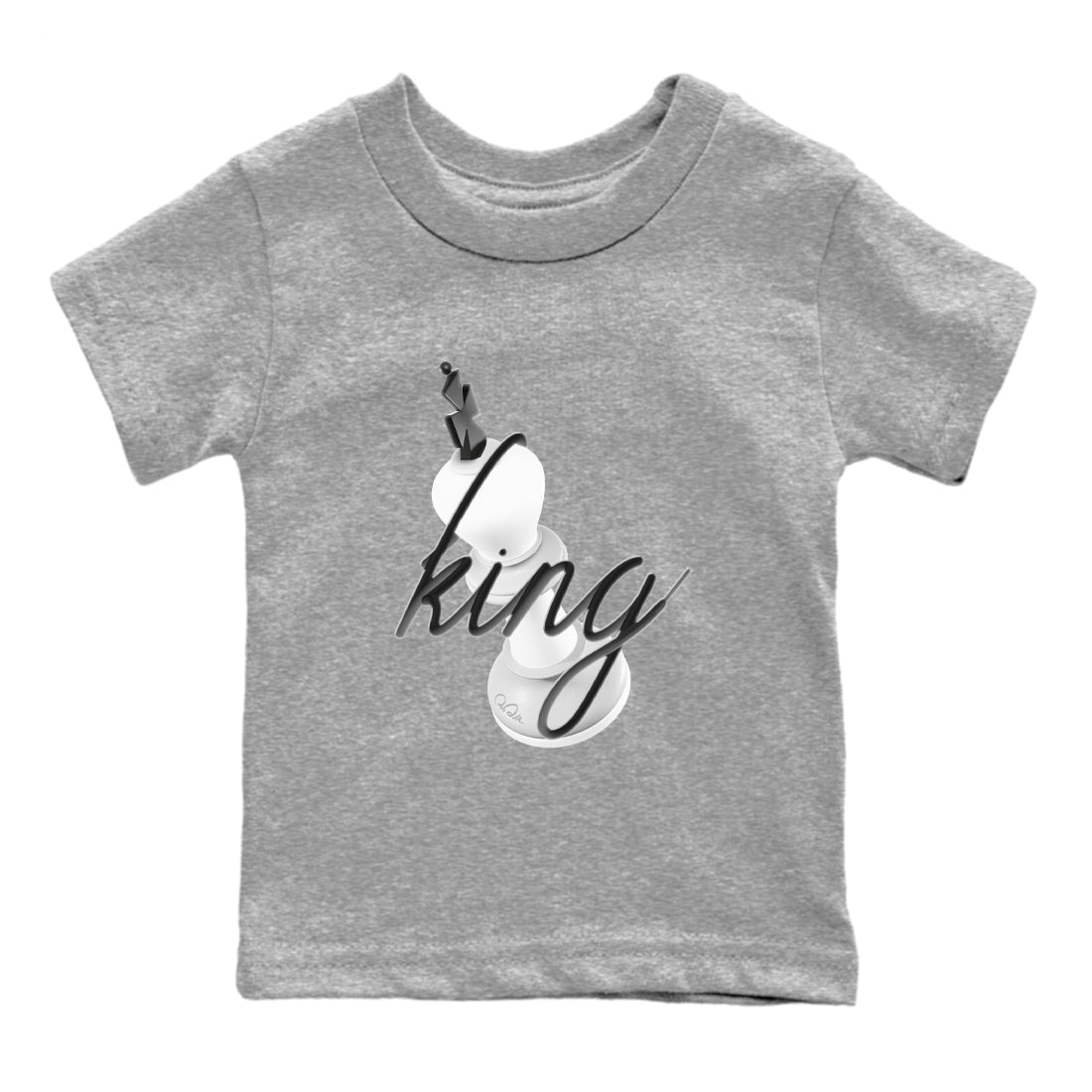 1s Wolf Grey shirts to match jordans 3D King sneaker match tees Air Jordan 1 Wolf Grey Drip Gear Zone streetwear brand Baby and Youth Heather Grey 2 cotton tee