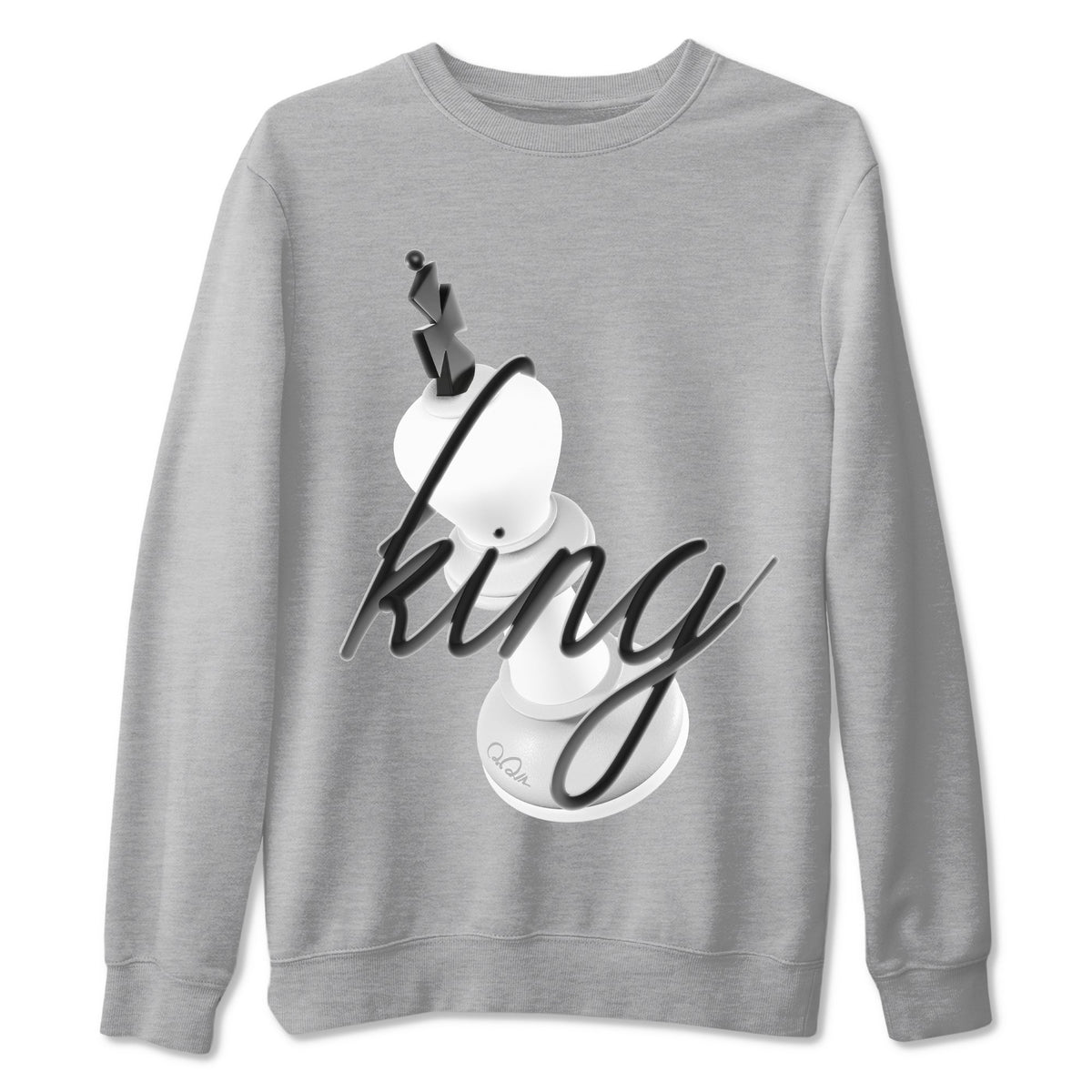 1s Wolf Grey shirts to match jordans 3D King sneaker match tees Air Jordan 1 Wolf Grey Drip Gear Zone streetwear brand Heather Grey 2 unisex cotton tee