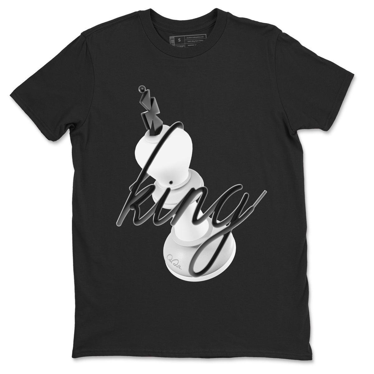 1s Wolf Grey shirts to match jordans 3D King sneaker match tees Air Jordan 1 Wolf Grey Drip Gear Zone streetwear brand Black 2 unisex cotton tee