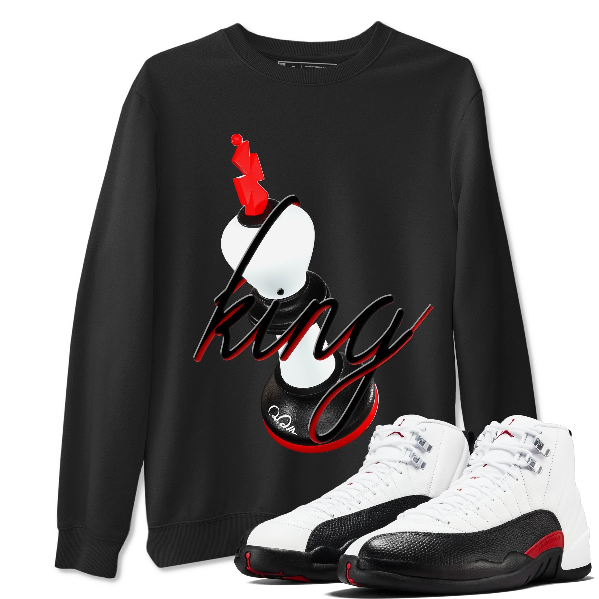 12s Taxi Flip shirts to match jordans 3D King sneaker match tees Air Jordan 12 Taxi Flip Drip Gear Zone streetwear brand Black 1 unisex cotton tee