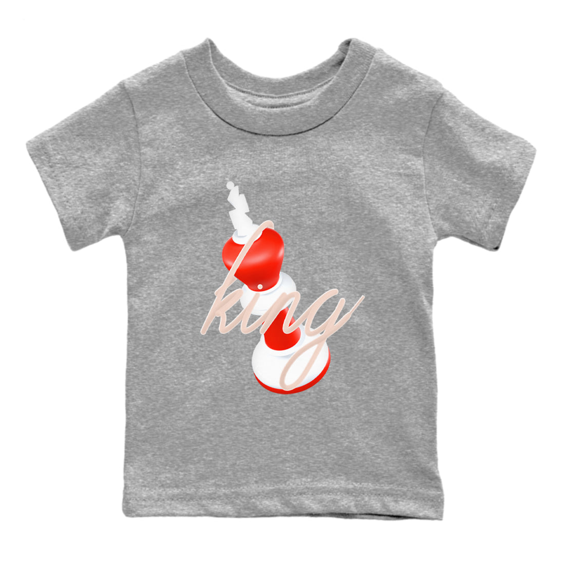13s Dune Red shirts to match jordans 3D King sneaker match tees Air Jordan 13 Dune Red Drip Gear Zone streetwear brand Baby and Youth Heather Grey 2 cotton tee