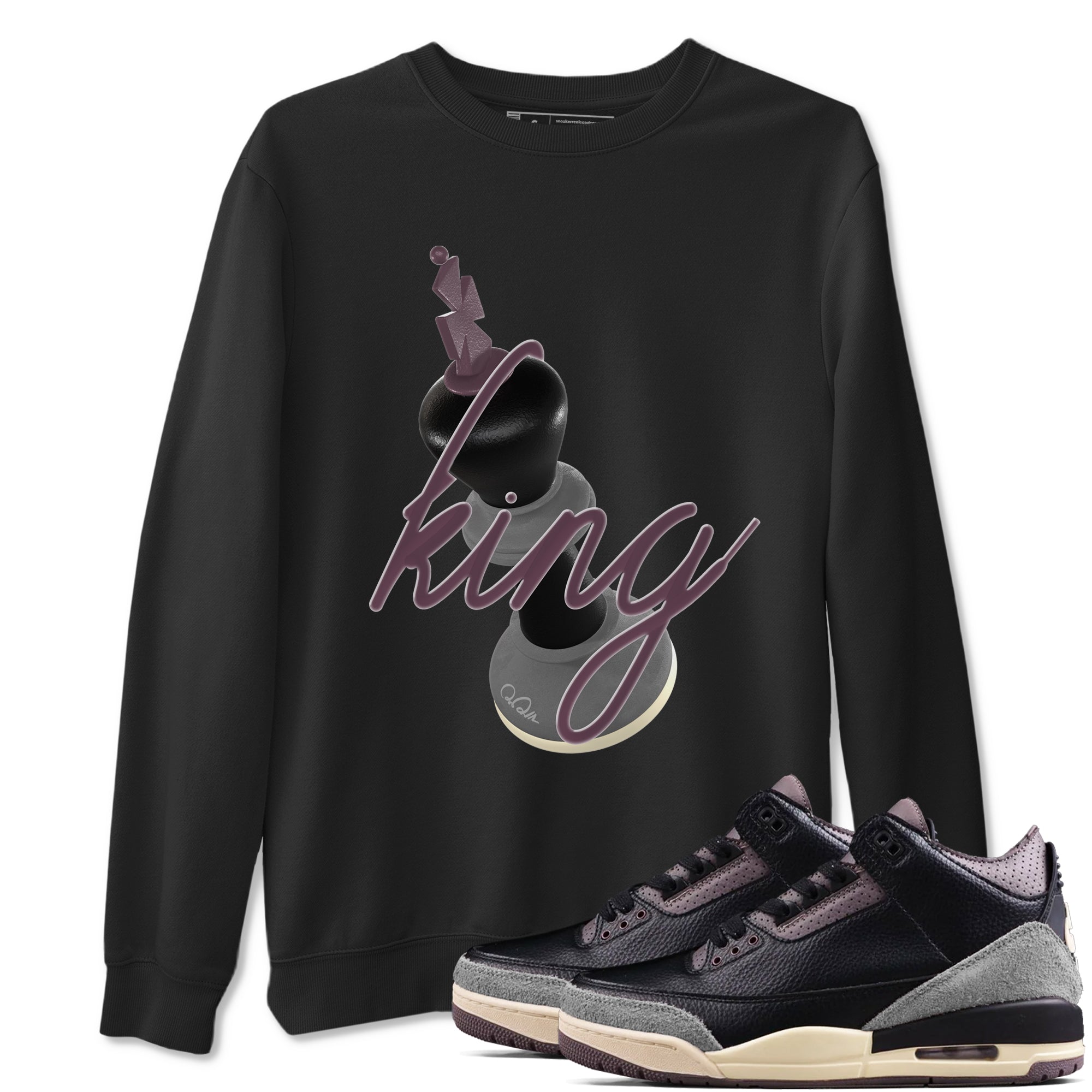 3s A Ma Maniere x Black shirts to match jordans 3D King sneaker match tees A Ma Maniere x Air Jordan 3 “While You Were Sleeping”Sneaker Release Tees unisex cotton Black 1 crew neck shirts