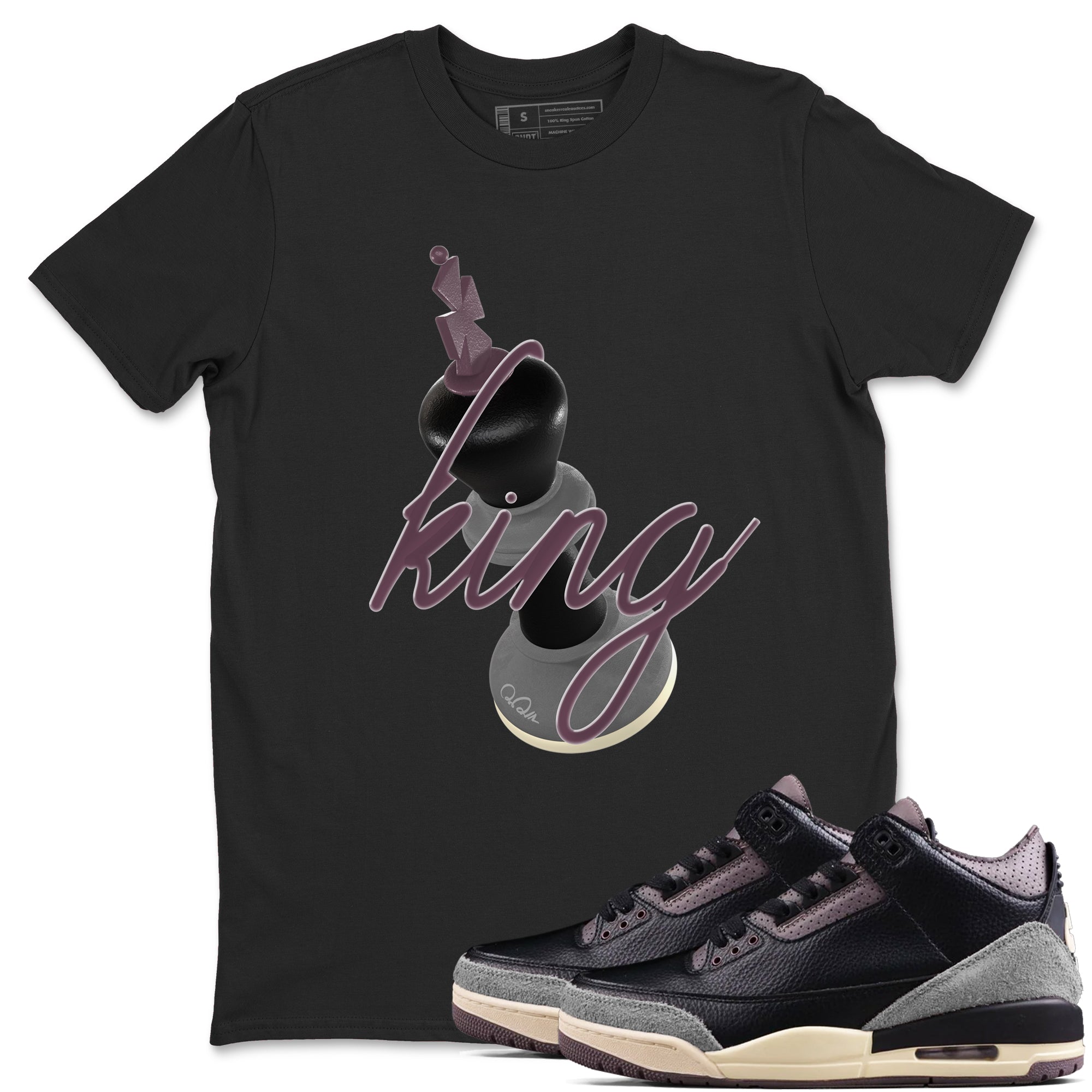 3s A Ma Maniere x Black shirts to match jordans 3D King sneaker match tees A Ma Maniere x Air Jordan 3 “While You Were Sleeping”Sneaker Release Tees unisex cotton Black 1 crew neck shirts