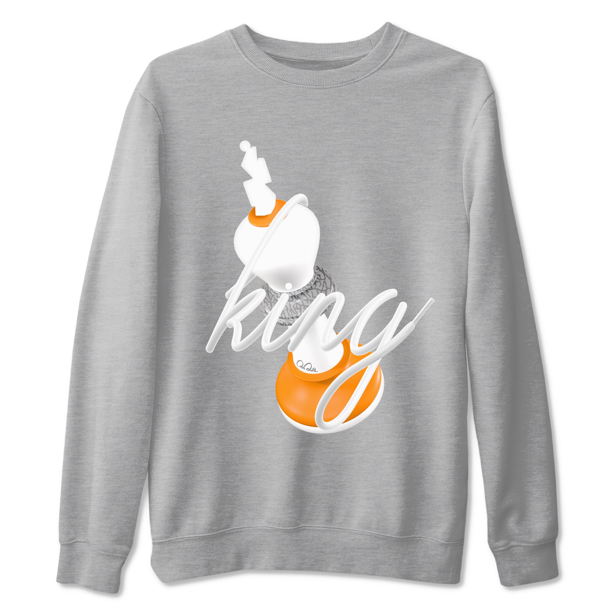 3s Georgia Peach shirt to match jordans 3D King sneaker tees Air Jordan 3 Georgia Peach Drip Gear Zone unisex cotton Heather Grey 2 crew neck shirt
