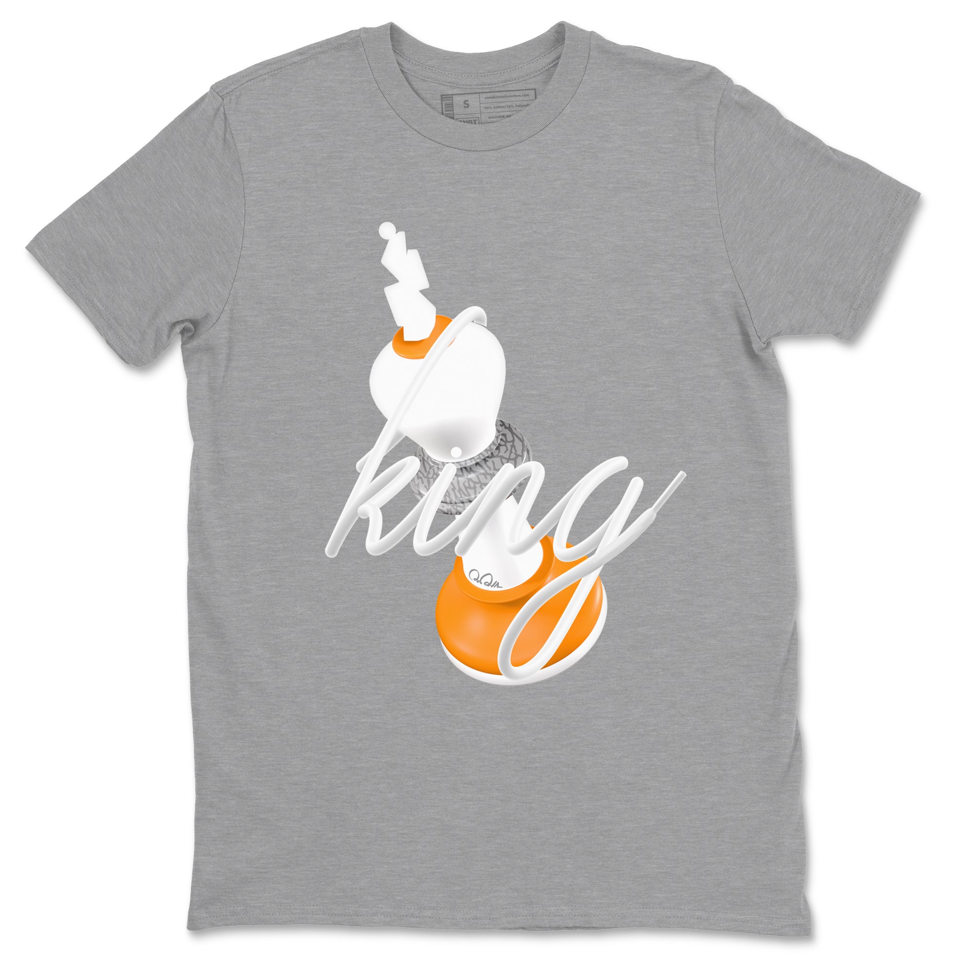 3s Georgia Peach shirt to match jordans 3D King sneaker tees Air Jordan 3 Georgia Peach Drip Gear Zone unisex cotton Heather Grey 2 crew neck shirt