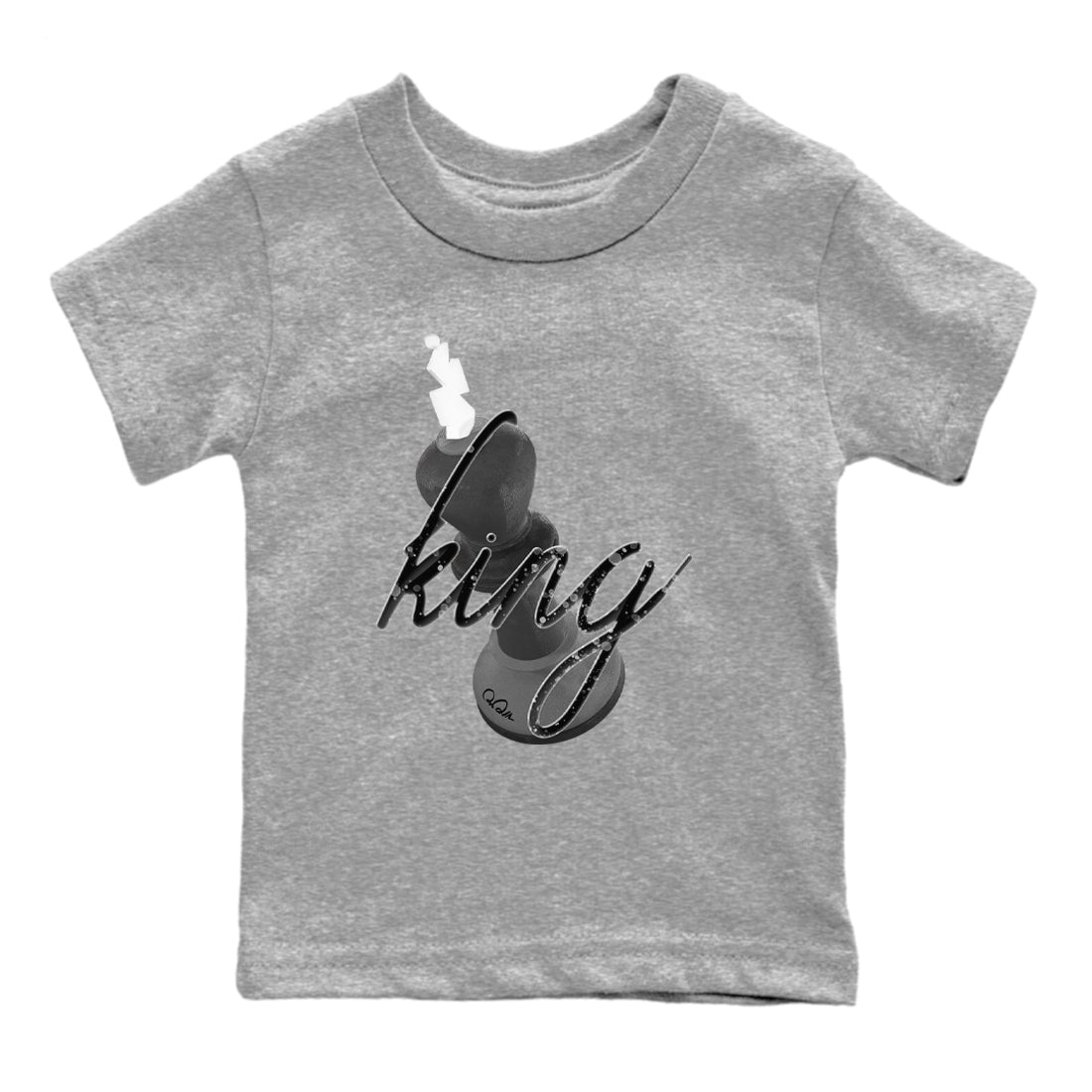 4s Fear shirts to match jordans 3D King sneaker match tees Air Jordan 4 Fear match shoes to clothes Drip Gear Zone Youth Baby Heather Grey 2 tee