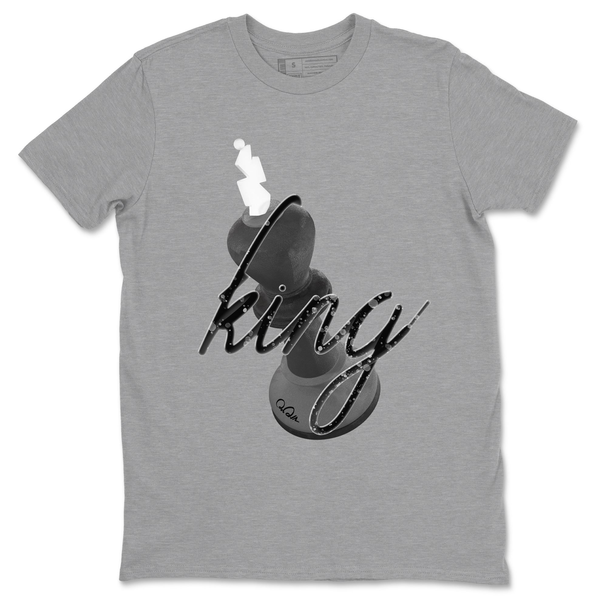 4s Fear shirts to match jordans 3D King sneaker match tees Air Jordan 4 Fear match shoes to clothes Drip Gear Zone unisex cotton Heather Grey 2 shirts