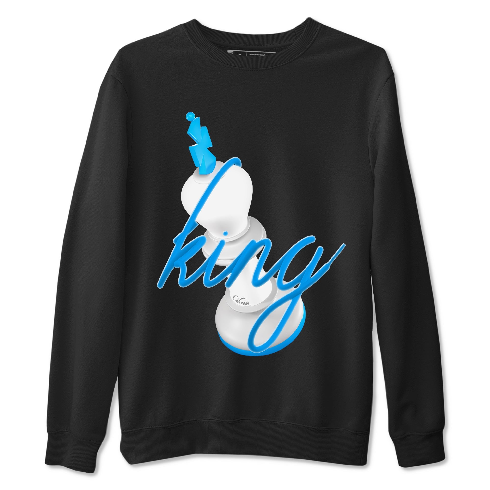 Air Jordan 4 Industrial Blue shirt to match jordans 3D King sneaker tees Air Jordan 4 Military Blue Drip Gear Zone unisex cotton Black 2 crew neck shirt