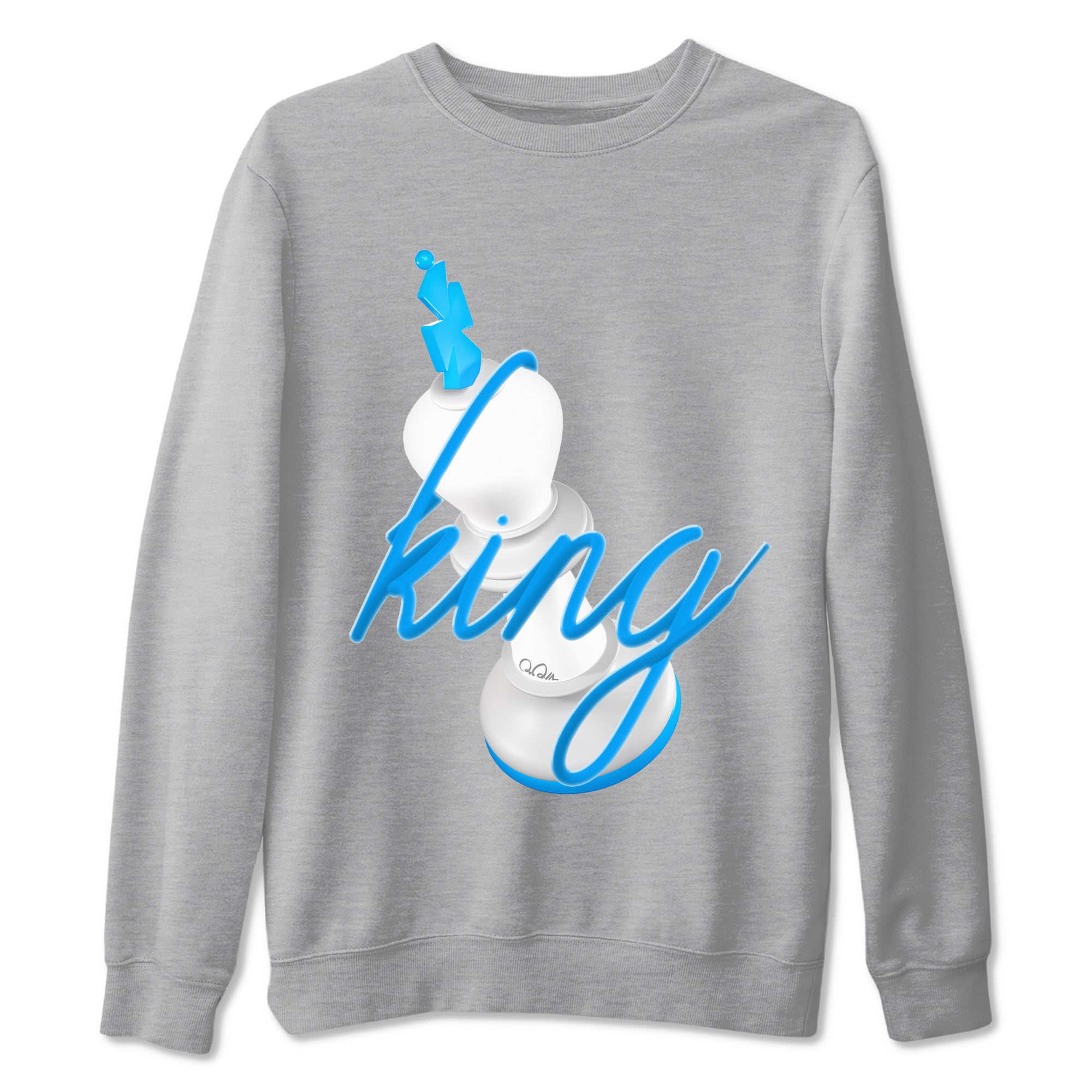 Air Jordan 4 Industrial Blue shirt to match jordans 3D King sneaker tees Air Jordan 4 Military Blue Drip Gear Zone unisex cotton Heather Grey 2 crew neck shirt