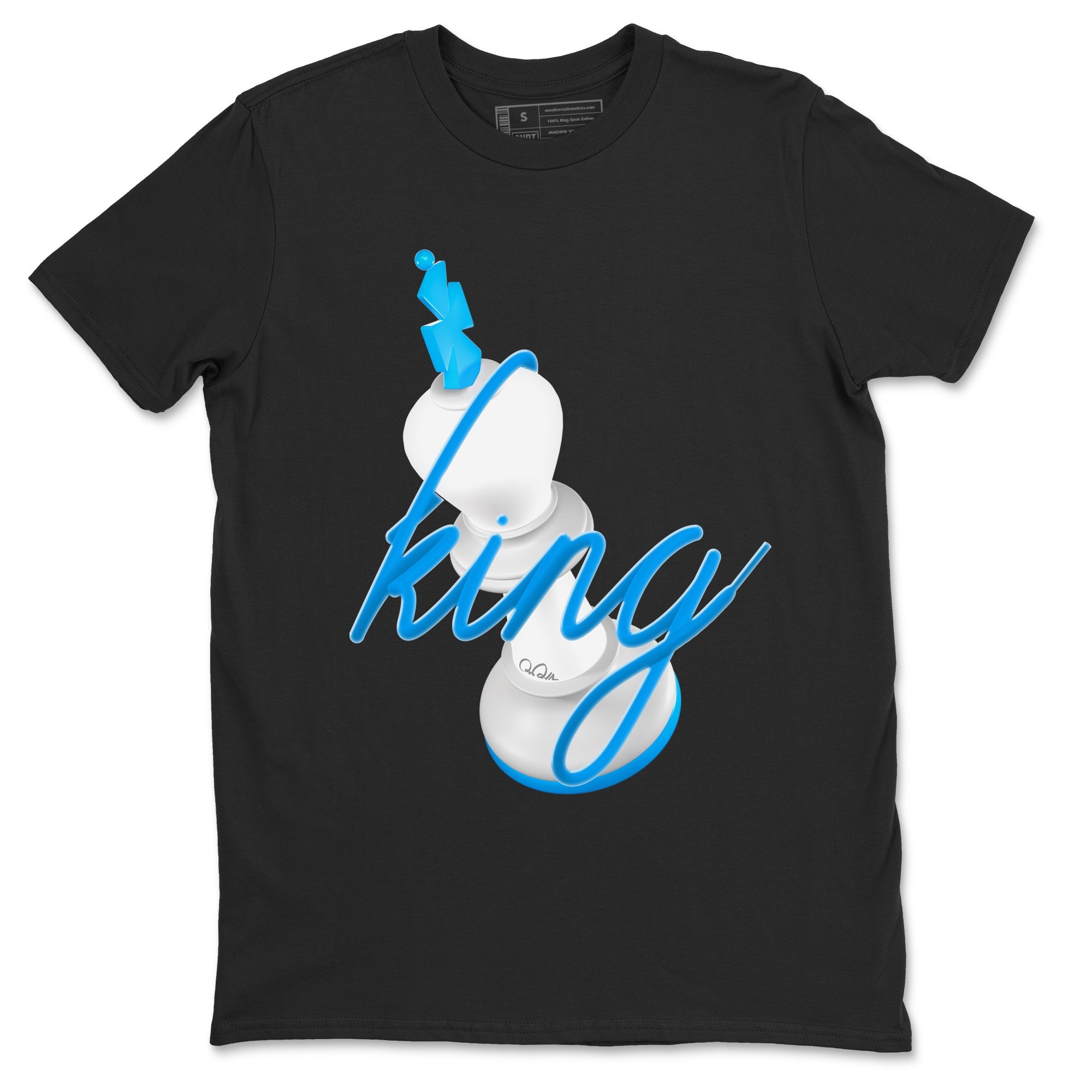 Air Jordan 4 Industrial Blue shirt to match jordans 3D King sneaker tees Air Jordan 4 Military Blue Drip Gear Zone unisex cotton Black 2 crew neck shirt