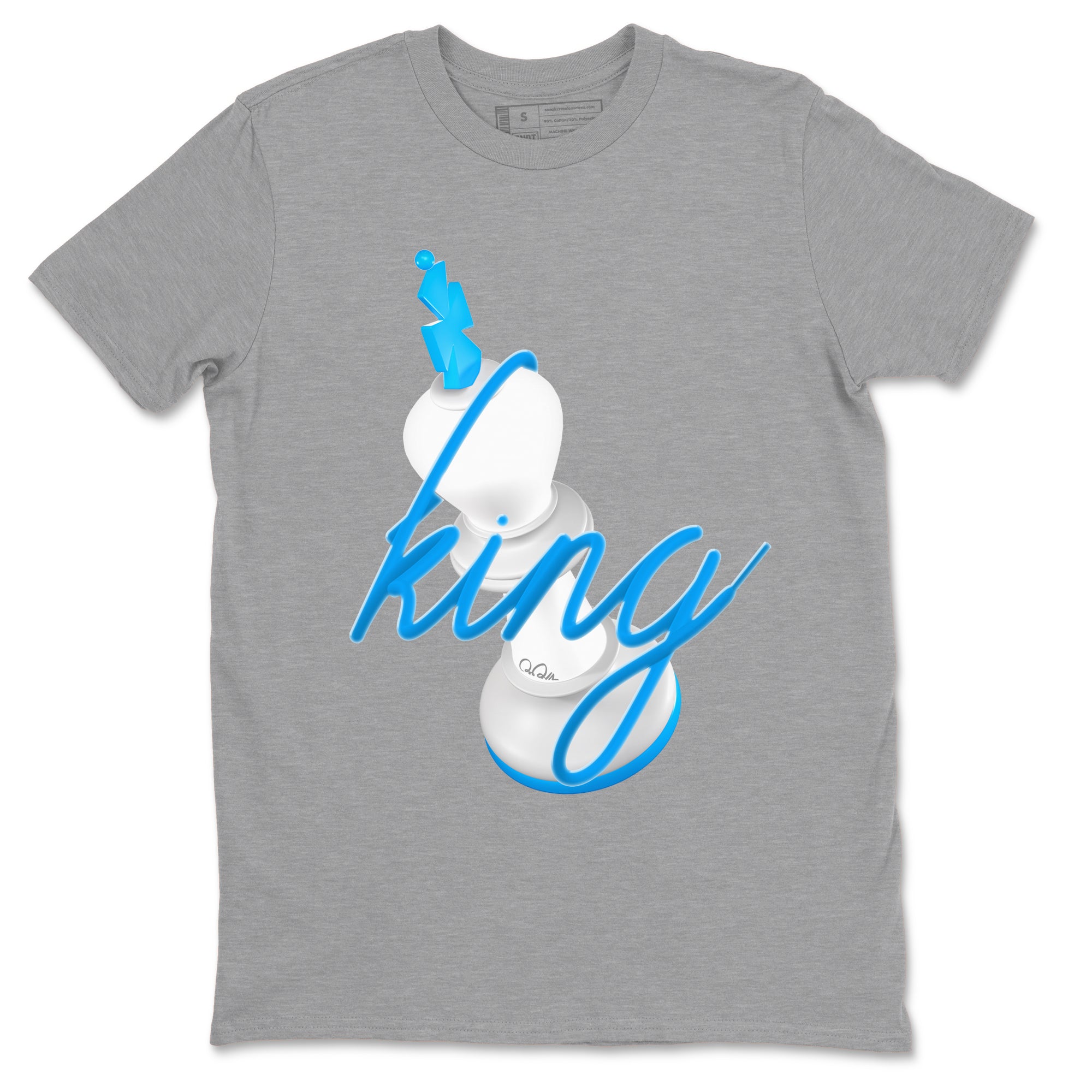 Air Jordan 4 Industrial Blue shirt to match jordans 3D King sneaker tees Air Jordan 4 Military Blue Drip Gear Zone unisex cotton Heather Grey 2 crew neck shirt