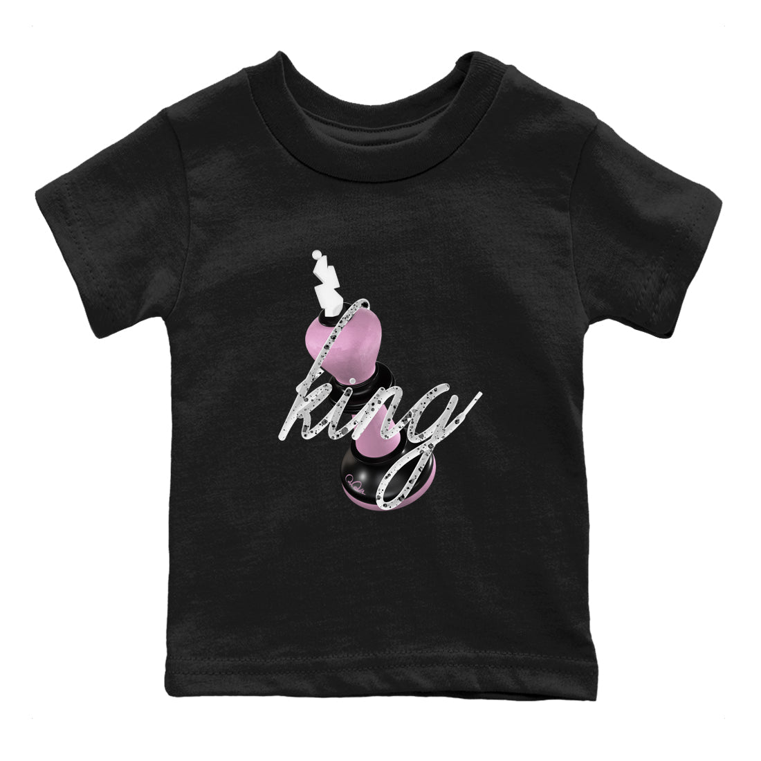 4s Retro Orchid shirts to match jordans 3D King sneaker match tees Air Jordan 4 WMNS Orchid match shoes to clothes Drip Gear Zone Youth Baby Black 2 tee