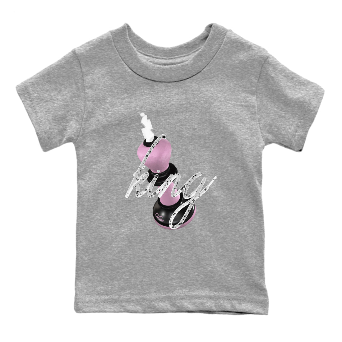 4s Retro Orchid shirts to match jordans 3D King sneaker match tees Air Jordan 4 WMNS Orchid match shoes to clothes Drip Gear Zone Youth Baby Heather Grey 2 tee
