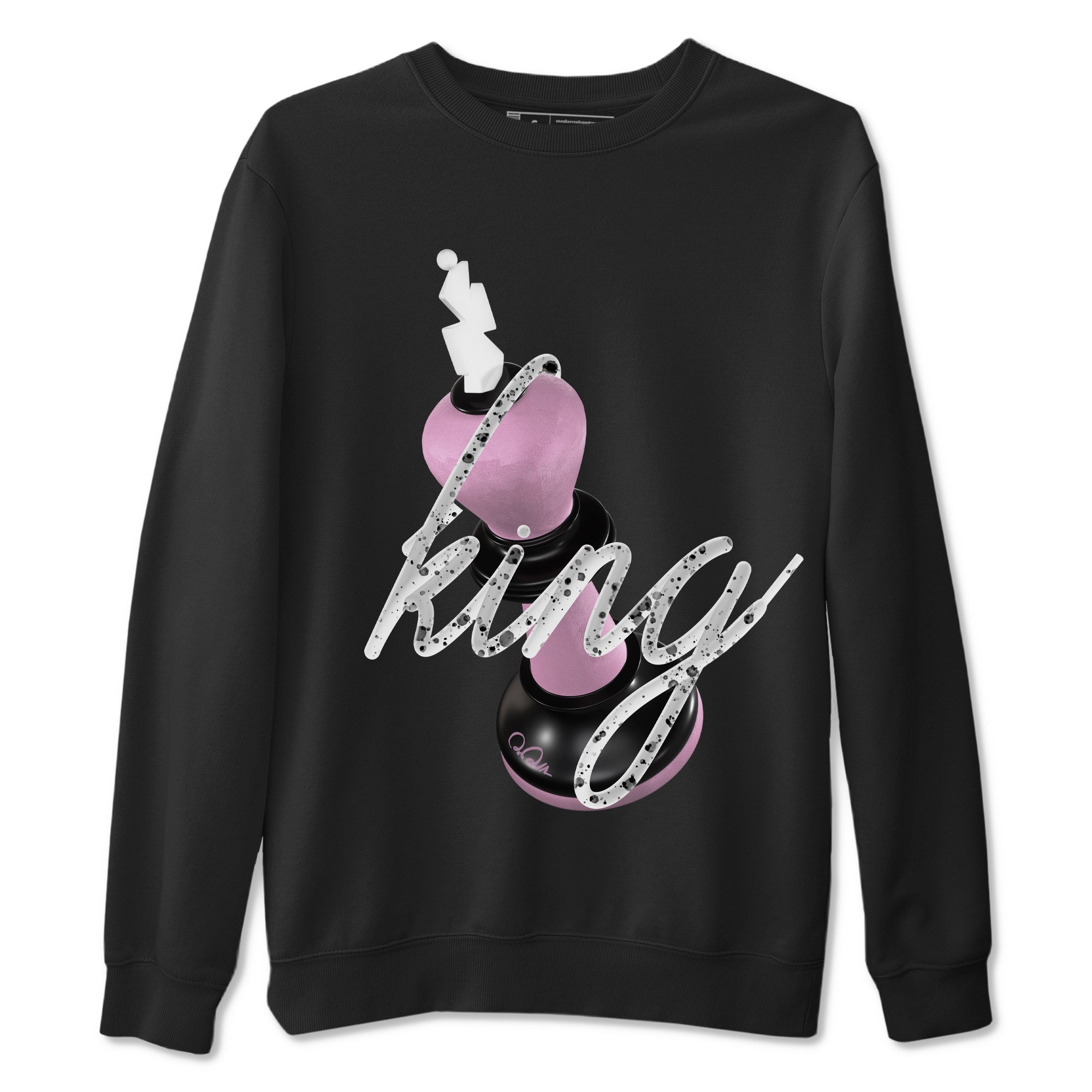 4s Retro Orchid shirts to match jordans 3D King sneaker match tees Air Jordan 4 WMNS Orchid match shoes to clothes Drip Gear Zone unisex cotton Black 2 shirts