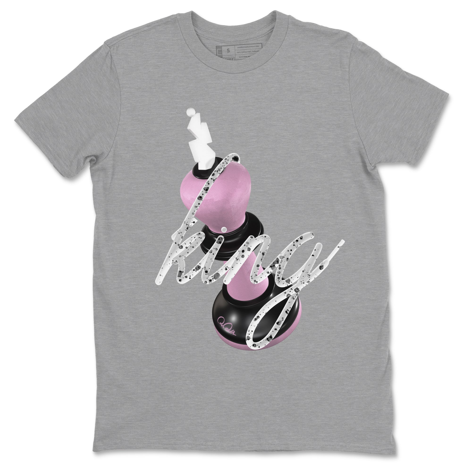 4s Retro Orchid shirts to match jordans 3D King sneaker match tees Air Jordan 4 WMNS Orchid match shoes to clothes Drip Gear Zone unisex cotton Heather Grey 2 shirts