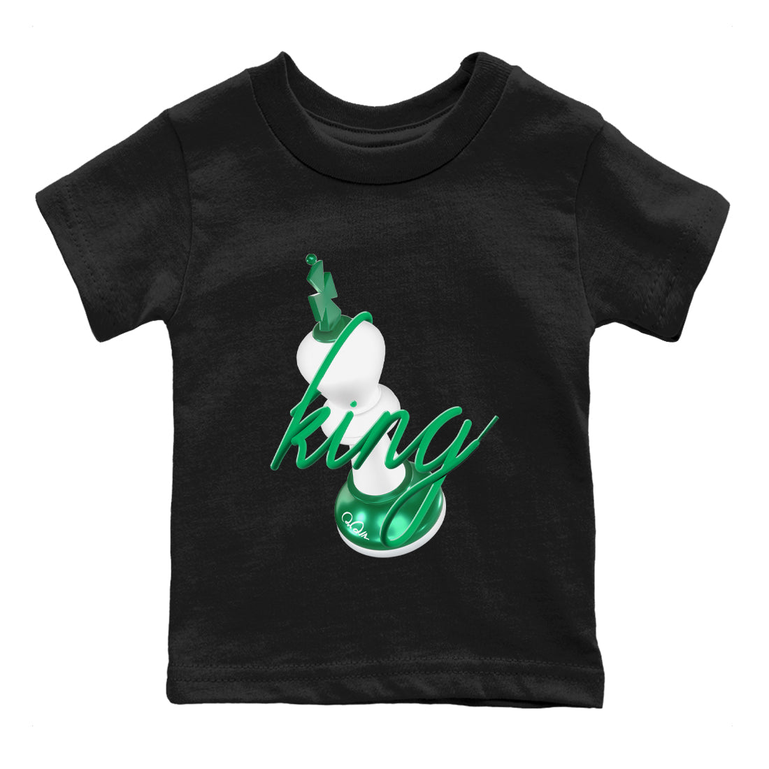 4s Oxidized Green shirts to match jordans 3D King sneaker match tees Air Jordan 4 Oxidized Green Drip Gear Zone streetwear brand Baby and Youth Black 2 cotton tee