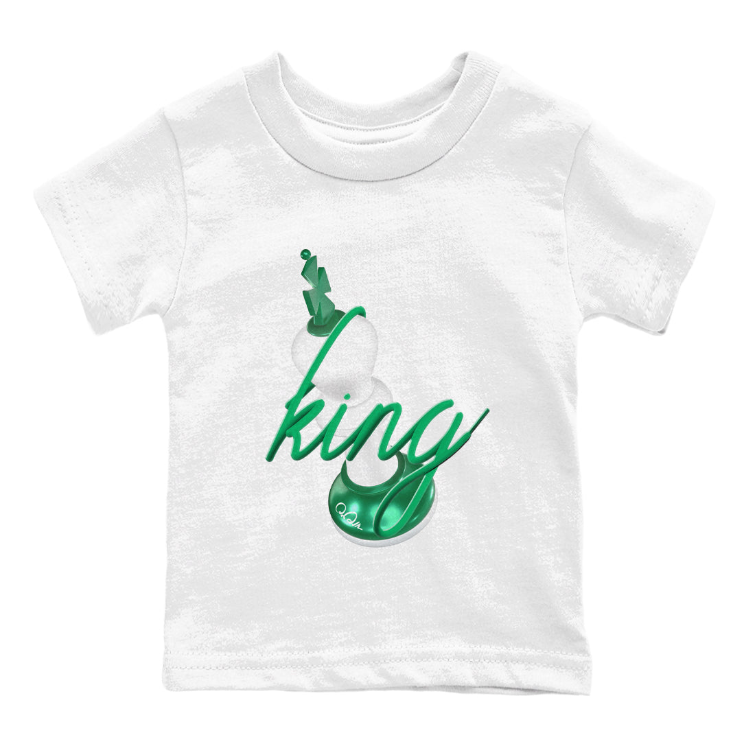 4s Oxidized Green shirts to match jordans 3D King sneaker match tees Air Jordan 4 Oxidized Green Drip Gear Zone streetwear brand Baby and Youth White 2 cotton tee