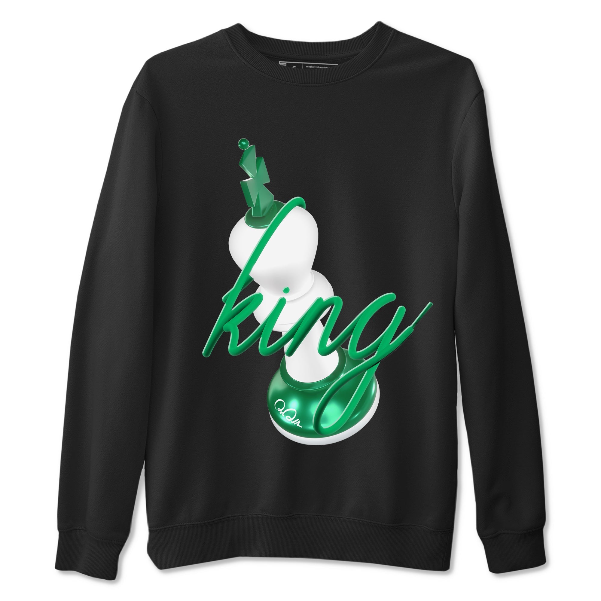 4s Oxidized Green shirts to match jordans 3D King sneaker match tees Air Jordan 4 Oxidized Green Drip Gear Zone streetwear brand Black 2 unisex cotton tee
