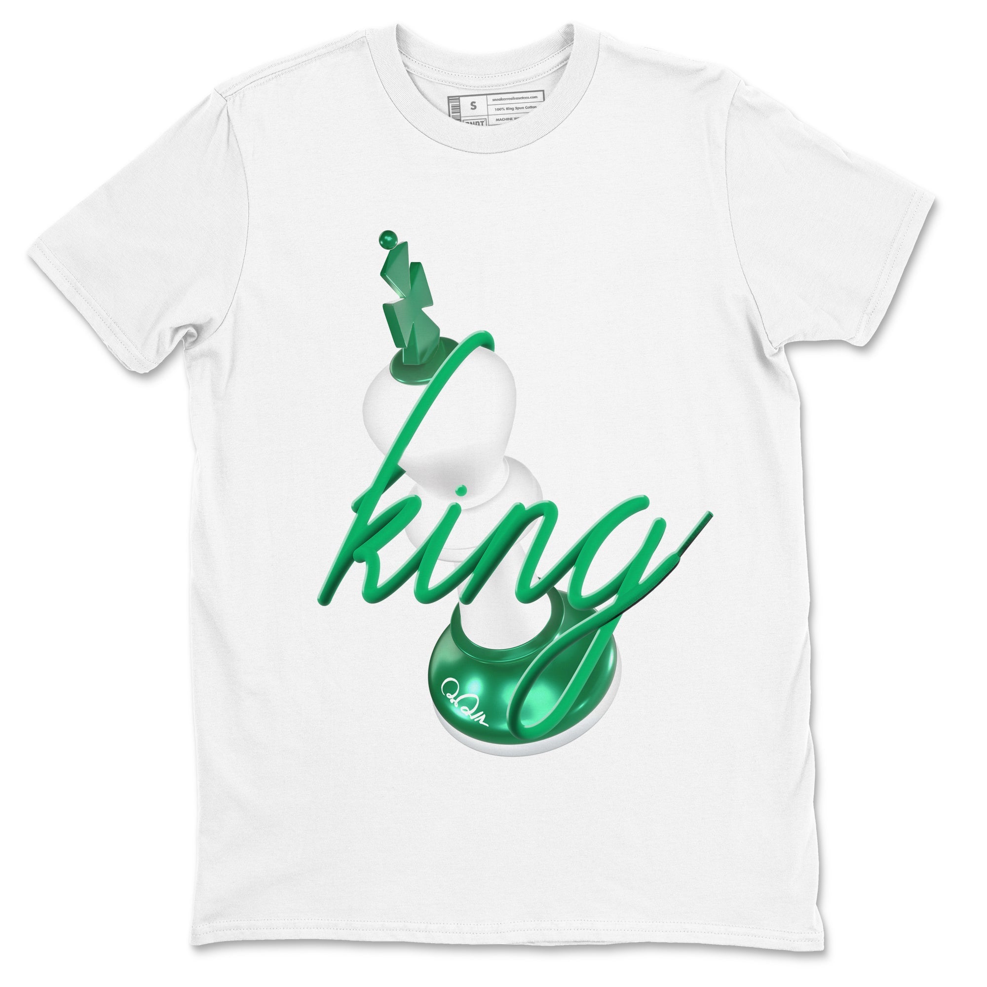 4s Oxidized Green shirts to match jordans 3D King sneaker match tees Air Jordan 4 Oxidized Green Drip Gear Zone streetwear brand White 2 unisex cotton tee