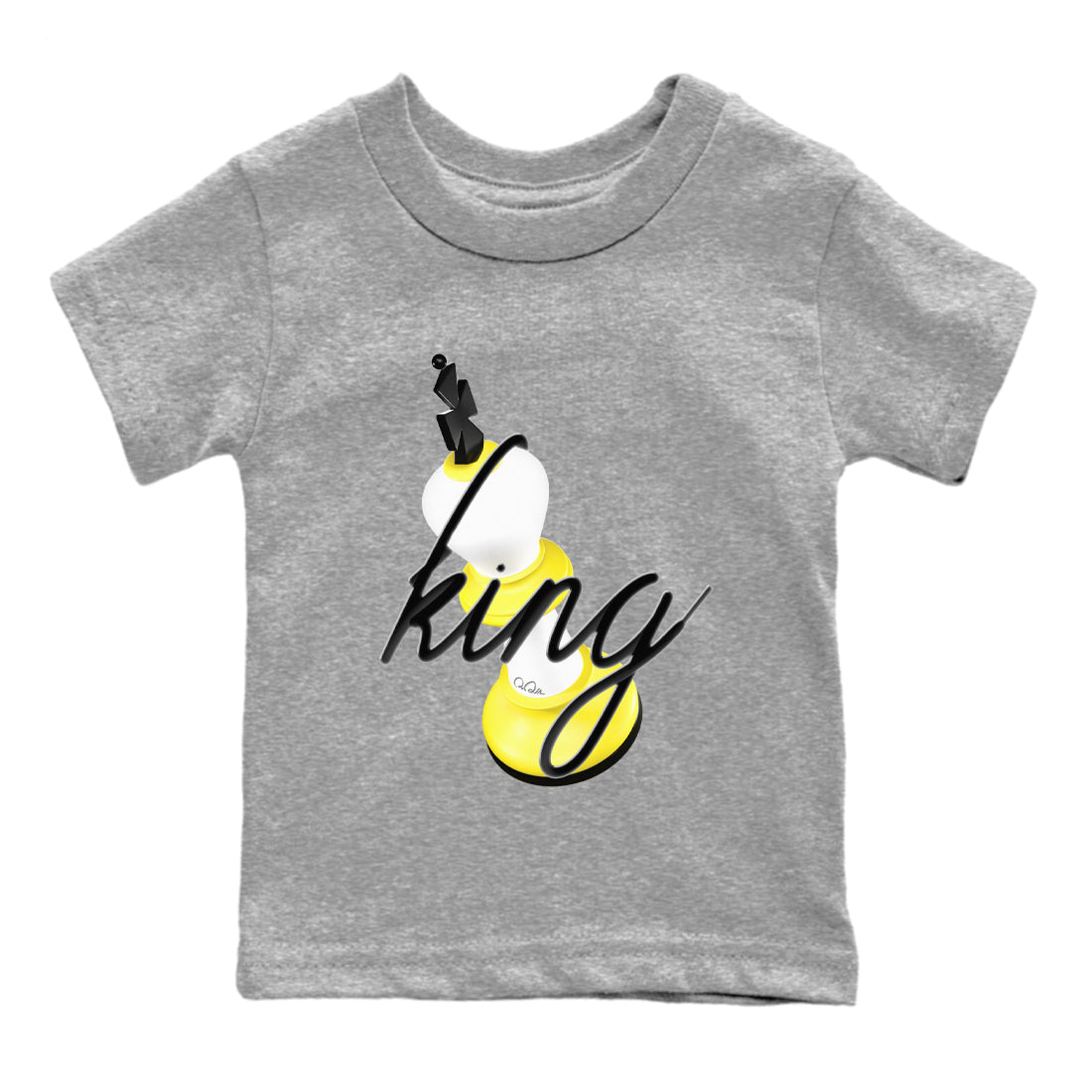 AJ4 Vivid Sulfur shirt to match jordans 3D King sneaker tees Air Jordan 4 Vivid Sulfur Drip Gear Zone baby toddler Heather Grey 2 cotton Shirt