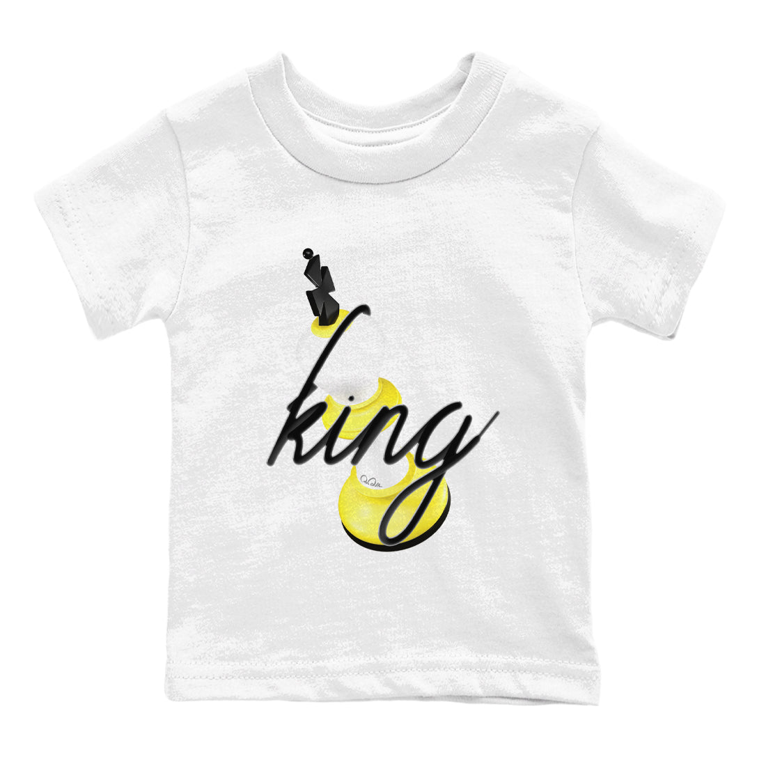 AJ4 Vivid Sulfur shirt to match jordans 3D King sneaker tees Air Jordan 4 Vivid Sulfur Drip Gear Zone baby toddler White 2 cotton Shirt