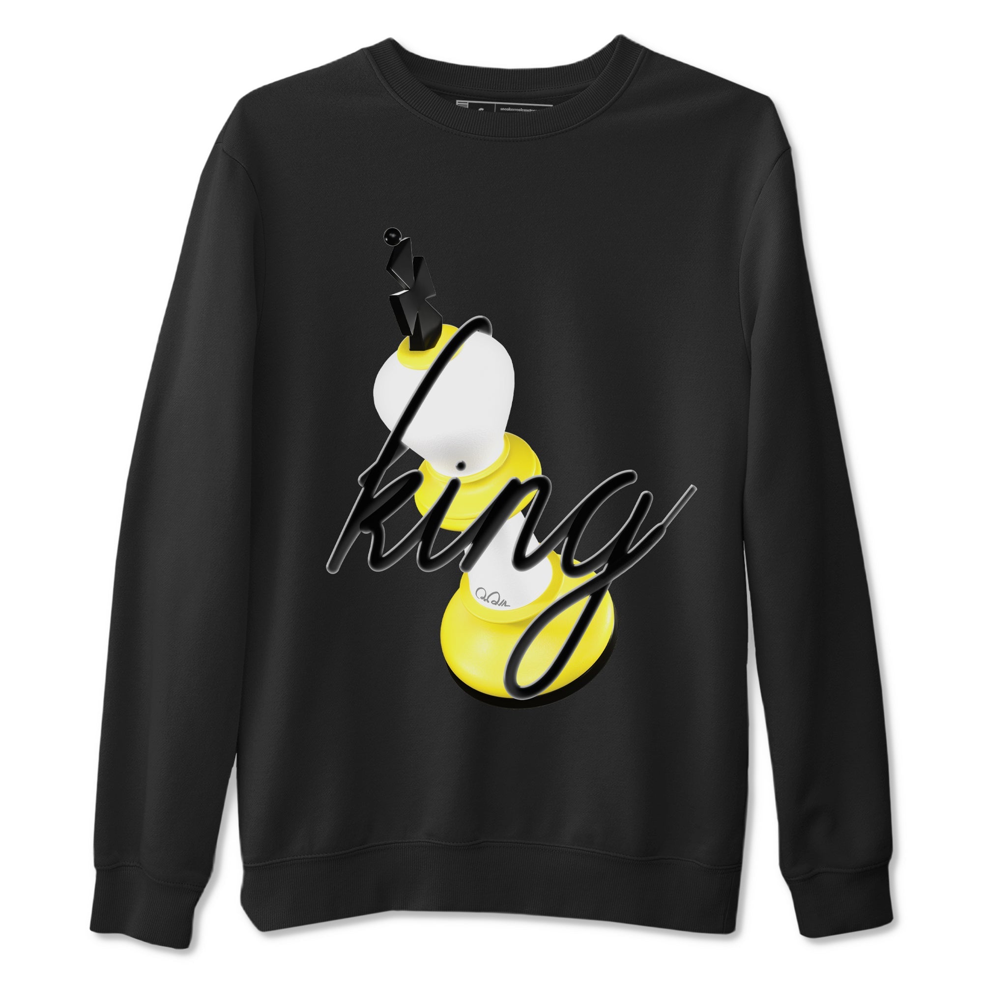 AJ4 Vivid Sulfur shirt to match jordans 3D King sneaker tees Air Jordan 4 Vivid Sulfur Drip Gear Zone unisex cotton Black 2 crew neck shirt
