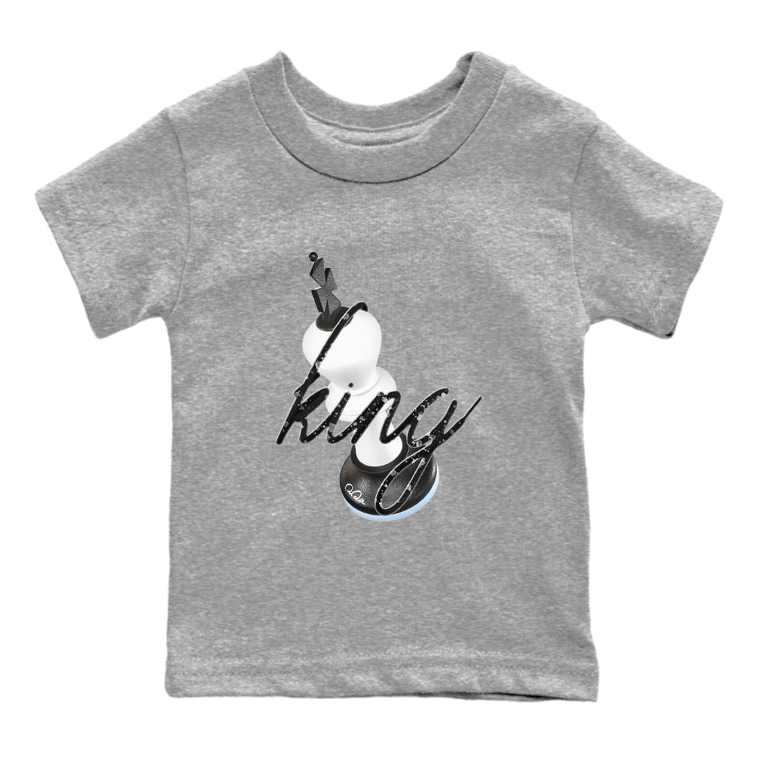 AJ6 White Black shirts to match jordans 3D King sneaker match tees Air Jordan 6 White Black Drip Gear Zone streetwear brand Baby and Youth Heather Grey 2 cotton tee